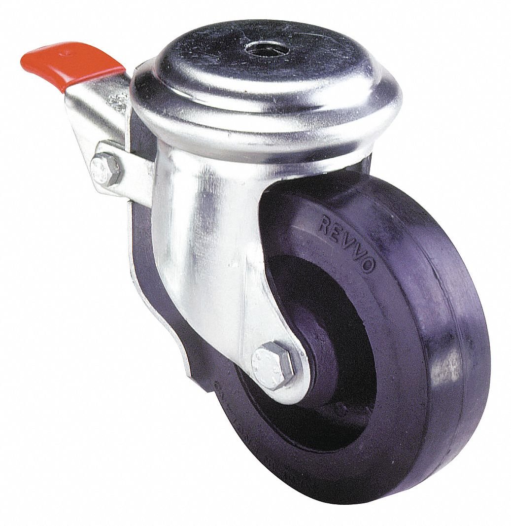4" Bolt Hole Caster with 396 lb. Load Rating and Roller Caster Wheel