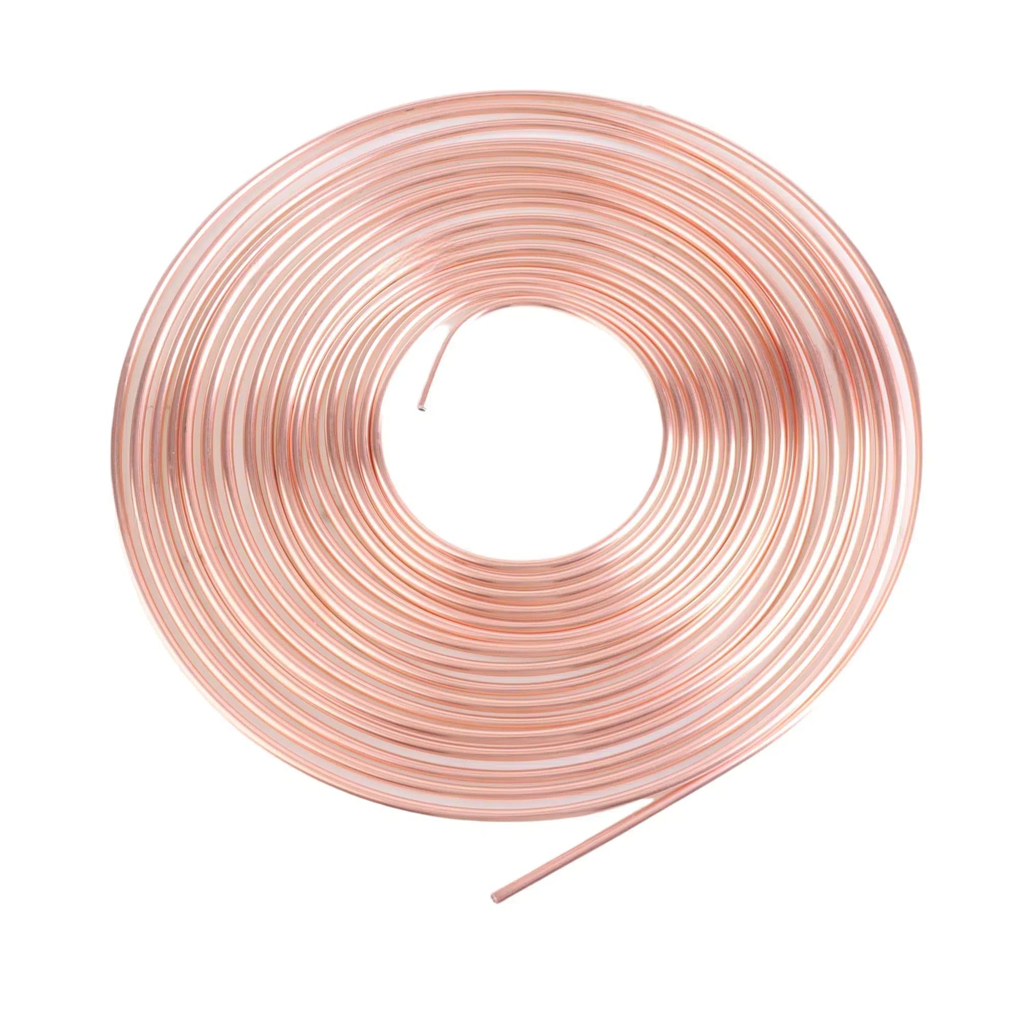 Tuyau de frein avec revêtement en cuivre de 1,9 m de diamètre pour conduite de frein automobile avec 20 écrous et assortiment de 12 raccords de tuyau de frein (1,9 m de 0,9 cm)