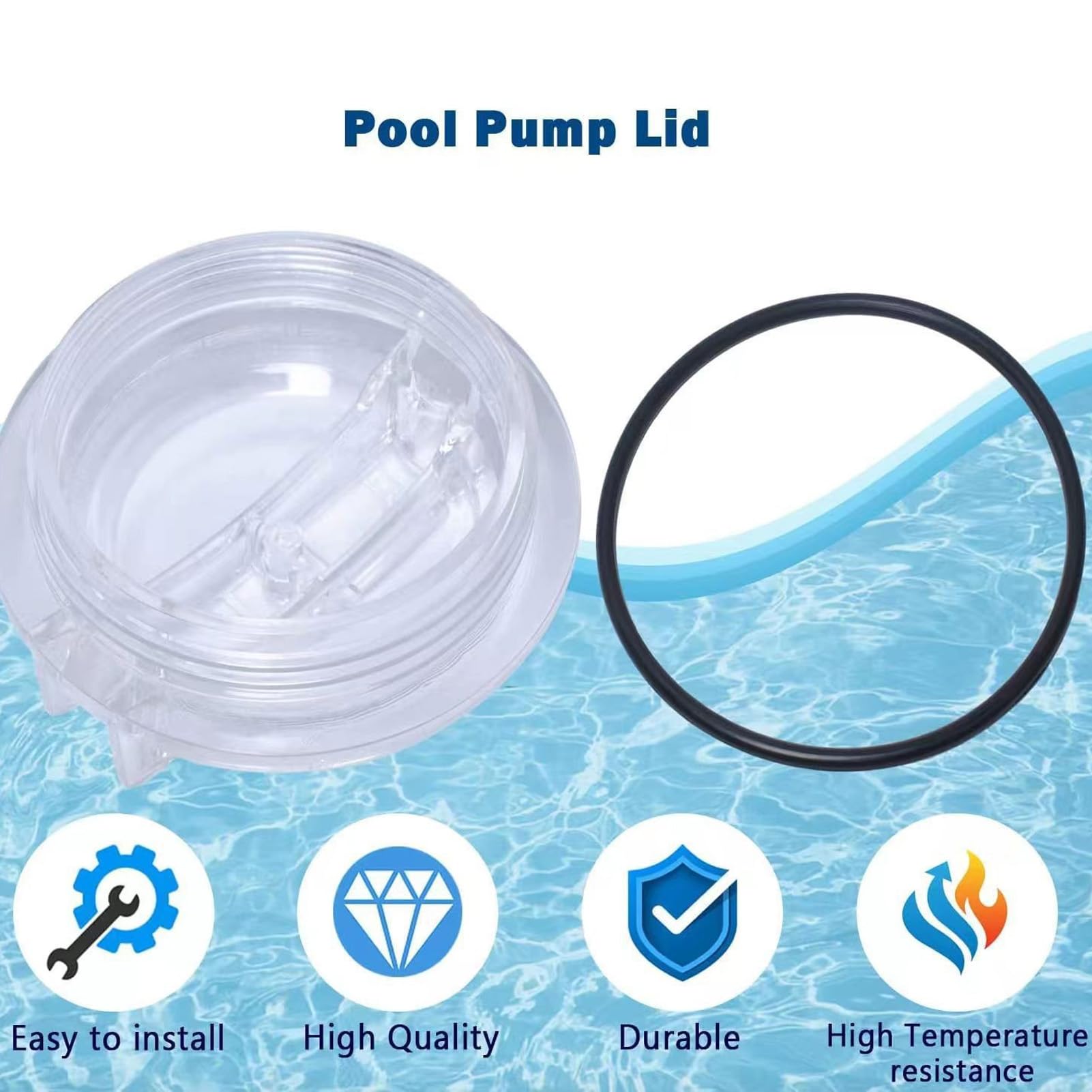 Coperchio Pompa Piscina per Pompa Super II SPX3000D Coperchio Filtro Filettato Pompa Piscina e Sostituzione O-ring, Coperchio Filettato di Ricambio Pompa Piscina, Parti