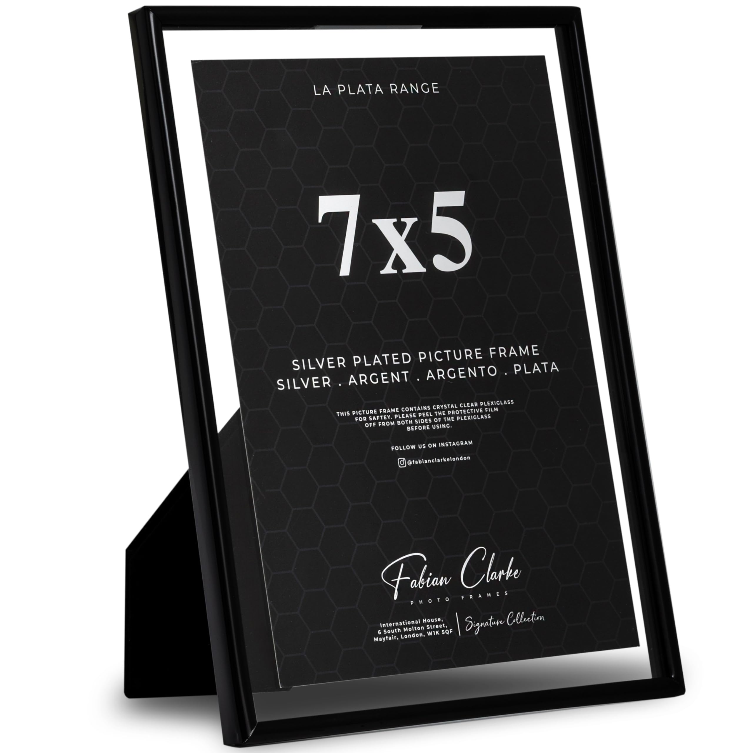 Black Photo Frame Picture Frame Floating Style Plain Metal Gloss Black Finish and Tarnish Protected for Wedding Picture or Family Photos (8x6)