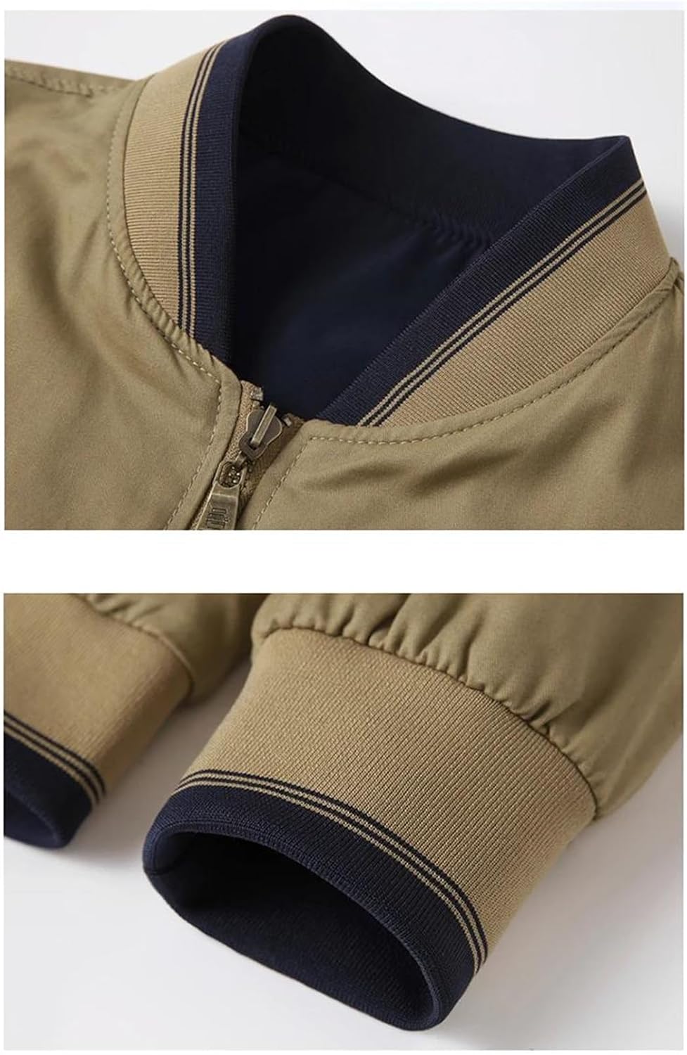 Men Retro Baseball Collar Jacket Double Sided Wear Coat Comfort Solid Stand Collar Tops