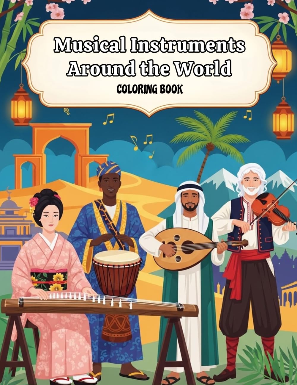 Musical Instruments Coloring Book