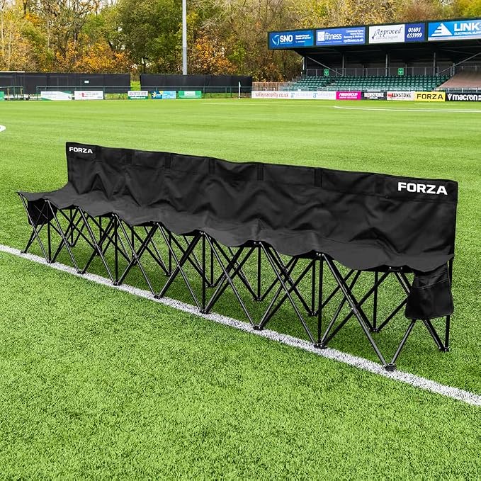 FORZA Portable Team Bench | 4, 6, 8 & 10 Seat Options, Heavy Duty Steel Frame with Carry Bag, Foldable Soccer Team Bleachers for Sports Teams, Coaches & Substitutes [Bench Only] image 3