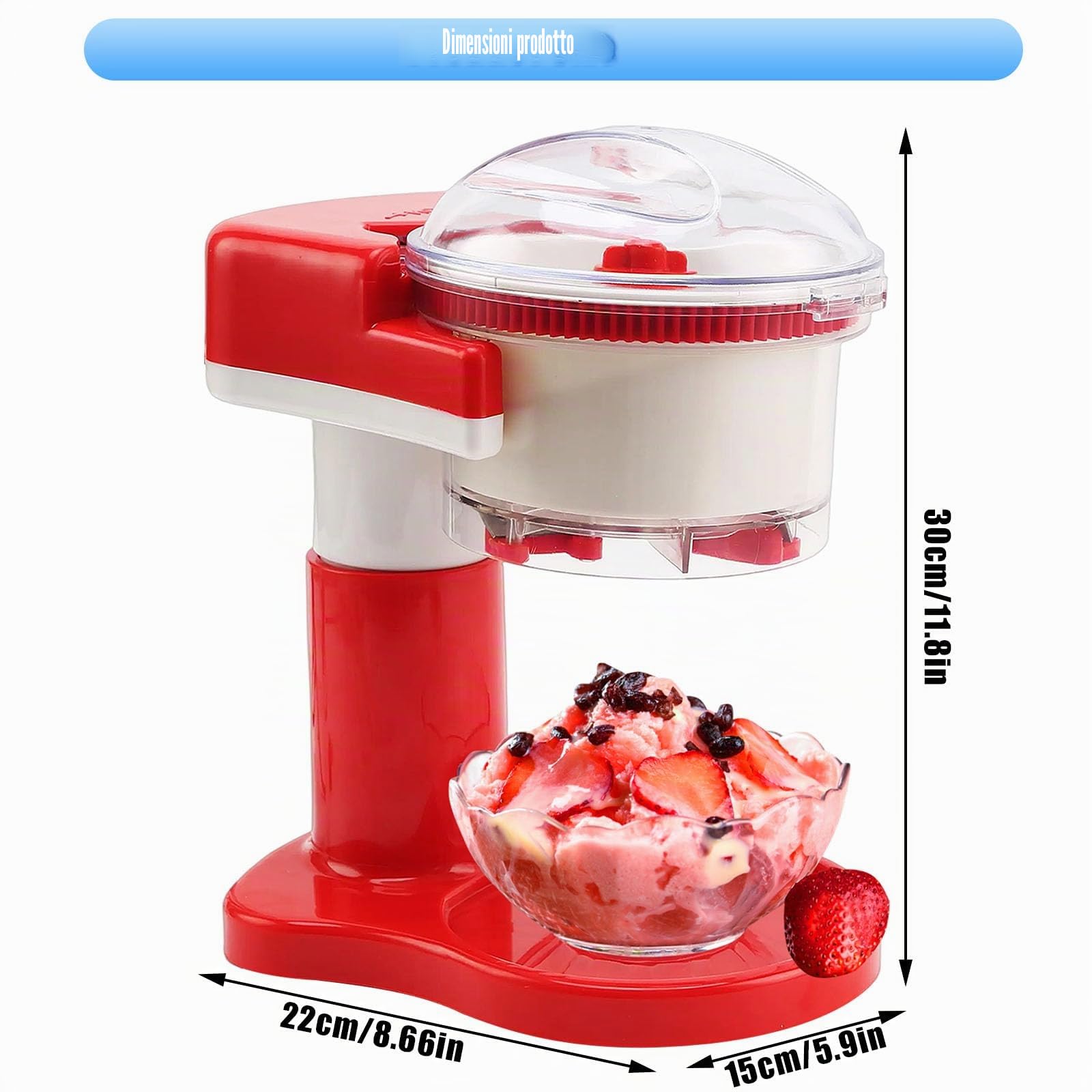 Trituratore elettrico per ghiaccio rasato, 500 ml, macchina compatta per cubetti di ghiaccio per palle di neve fatte in casa, cocktail frappe caffè, tè freddo, macchina per cubetti di ghiaccio per