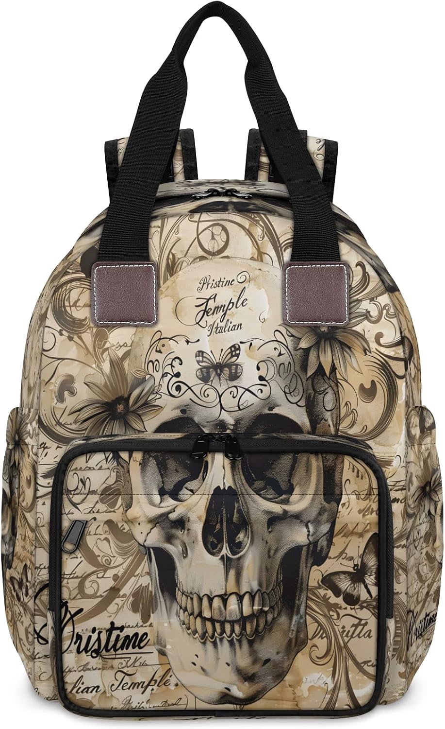Skull Gothic Diaper Bag Backpack Travel Backpack for Women Insulated Pockets Portable bags with USB Charging Port Anti Theft Bag