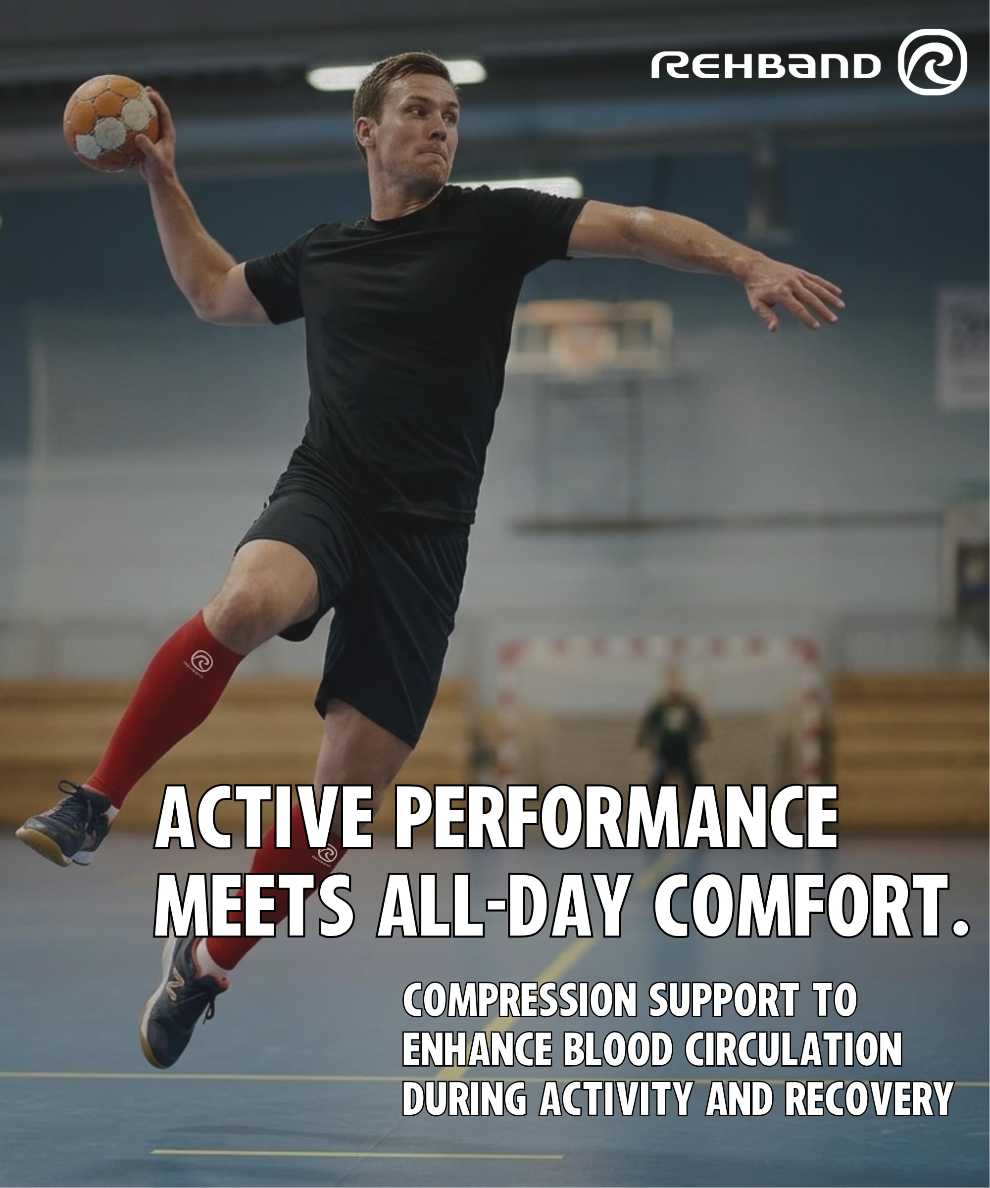 Rehband Compression Calf Sleeves, Waden Kompression Sleeves für Running, Handball & Sport, fördern Durchblutung & Regeneration, Wadenbandage Herren & Damen, 1 Paar