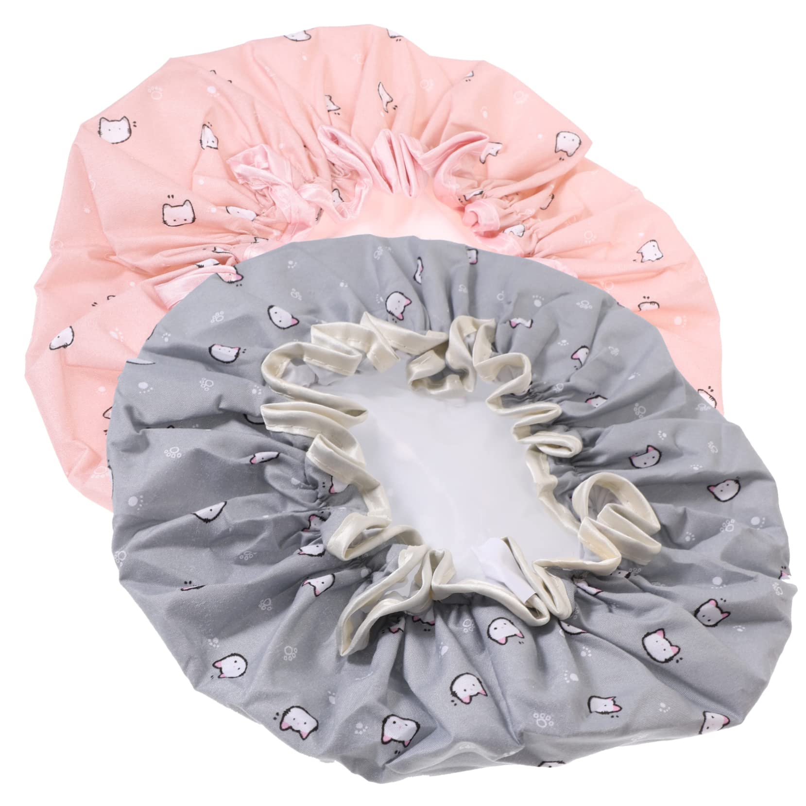 minkissy Elastische Duschhaube, wiederverwendbare Kappen für Frauen, Badekappe, Spa-Kappe, Haarfärbemittel, Badekappe für Frauen, Satinhaube, Erwachsene, Duschhaube, große Duschhaube, Kinder,