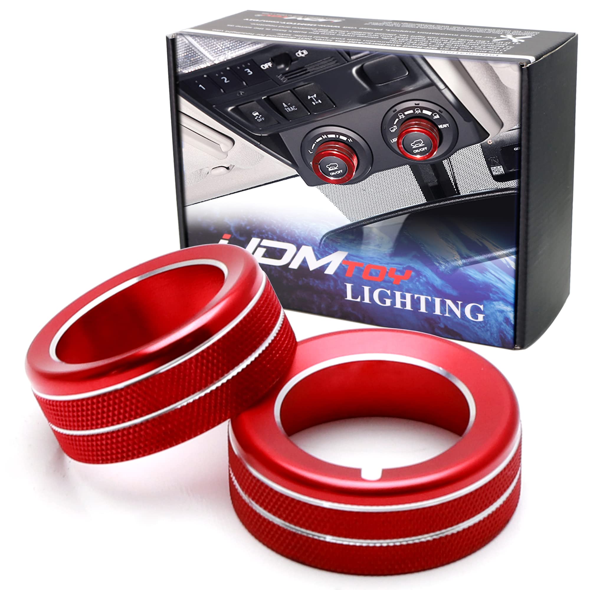 iJDMTOY Sports Red Anodized Aluminum Roof Crawl Control & Multi-Terrain Selectors Decoration Cover Compatible with Toyota 2016-2022 4Runner