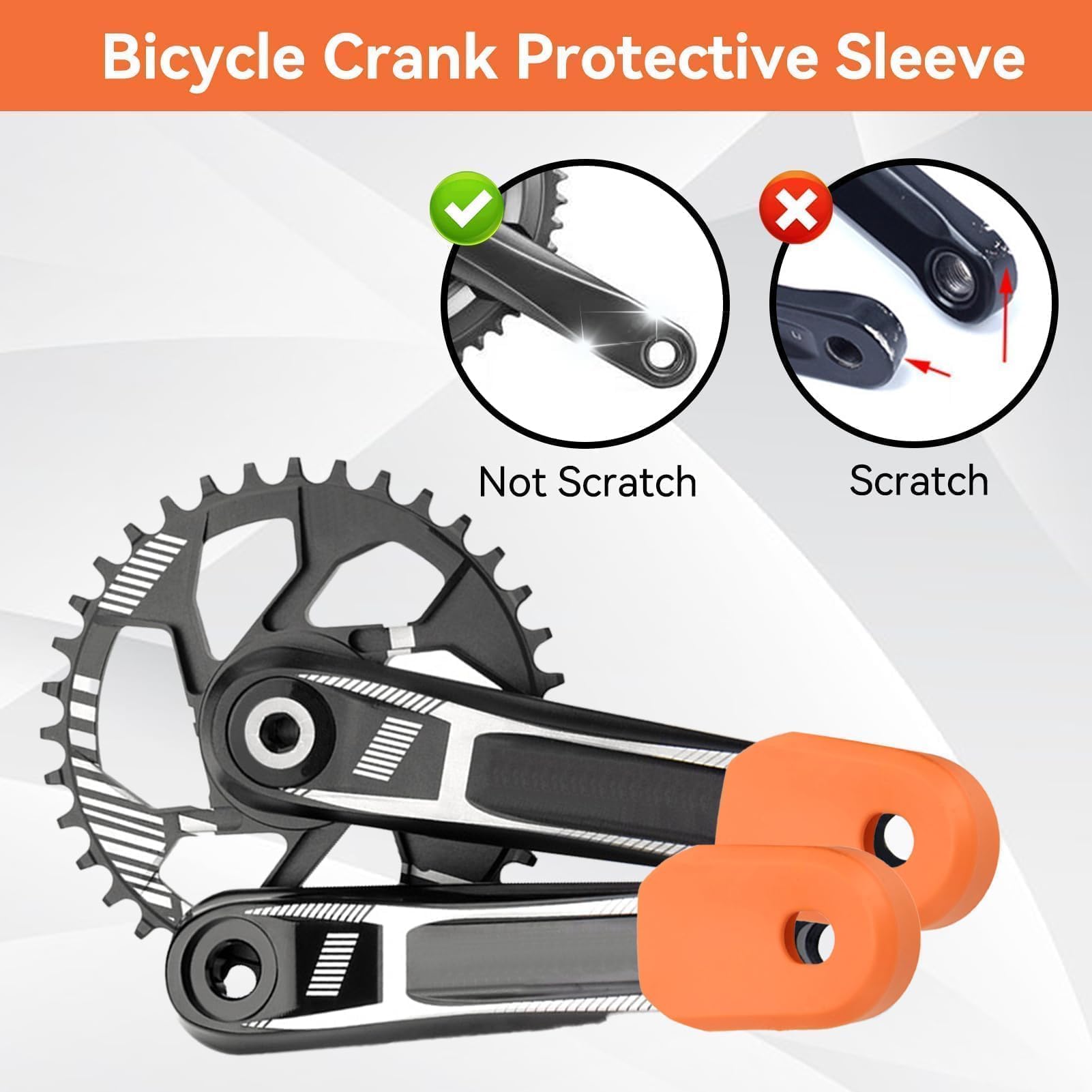 Silicone Crank Boot Protectors For MTB - 4 Pack Mountain Bike Crankset Arm Covers