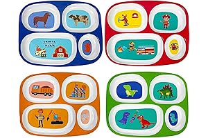 4E's Novelty Dinosaur Dinner Plates for Kids Boys
