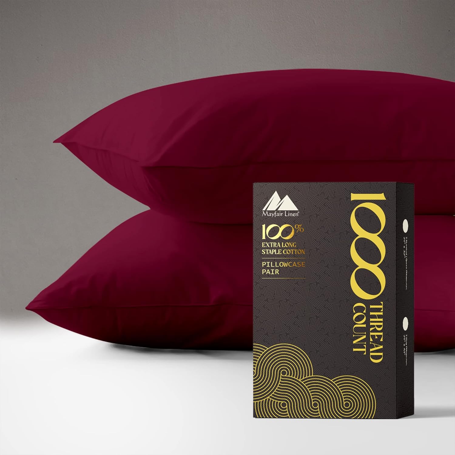 MAYFAIR LINEN 100 Egyptian Cotton Pillow Cases 1000