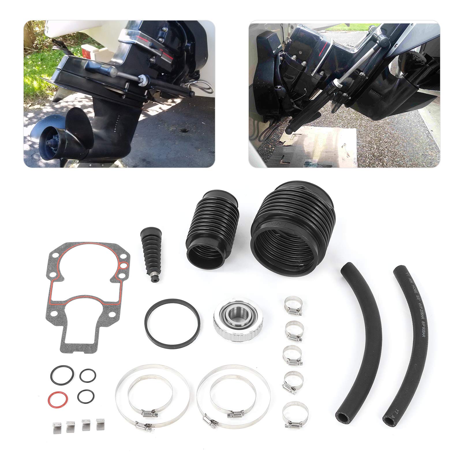 Kit di riparazione dello specchio di poppa del soffietto fuoribordo 30-803097T1 Kit di soffietto dello specchio di poppa Kit di ricambio per accessori marini per Mercruiser Alpha One Gen 1 1977-1990