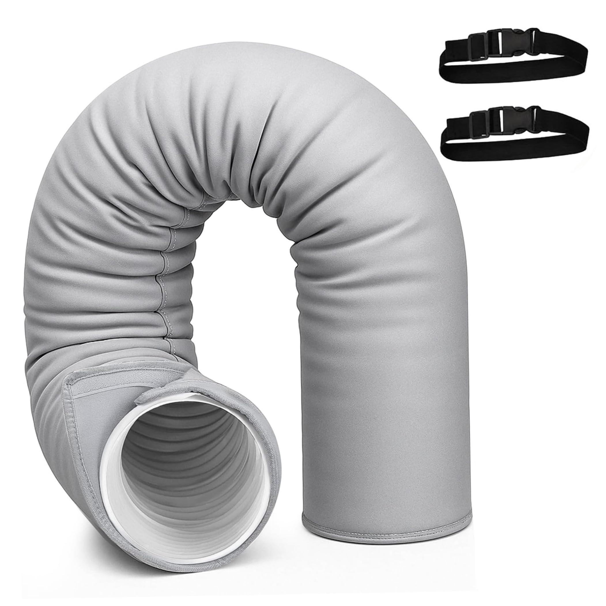 Ameble Gray Portable AC Hose Insulation Sleeve, Air Conditioner Hose Cover Fits 5-5.9 Inch Exhaust Hoses, Thermal Wrap