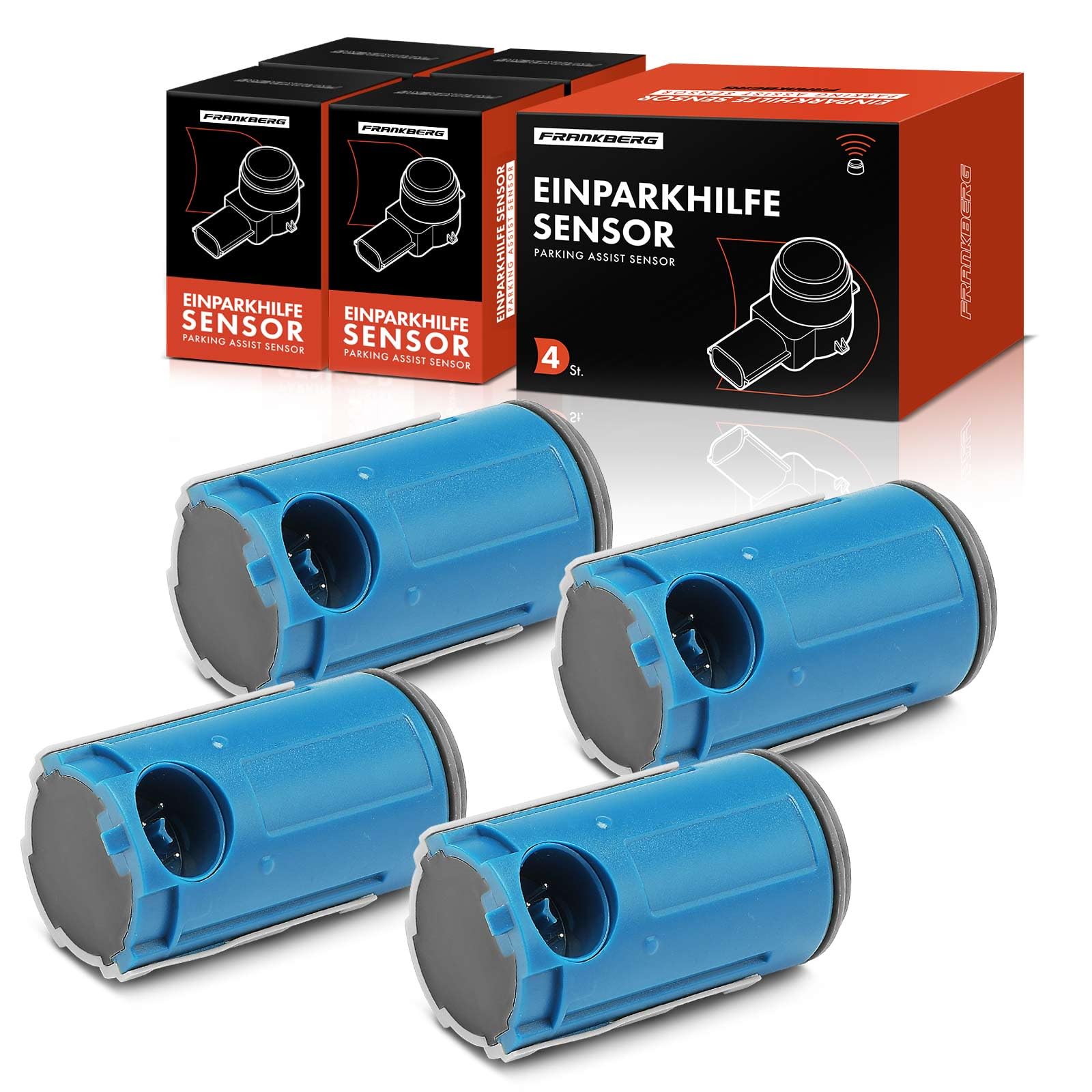 Frankberg 4 sensori di parcheggio PDC a 4 Poli posteriori e anteriori | Compatibile con: Classe C W202, Classe V 638/2, CLK C208, Classe E W210, Classe E, modello T, S210, Vito Van W638