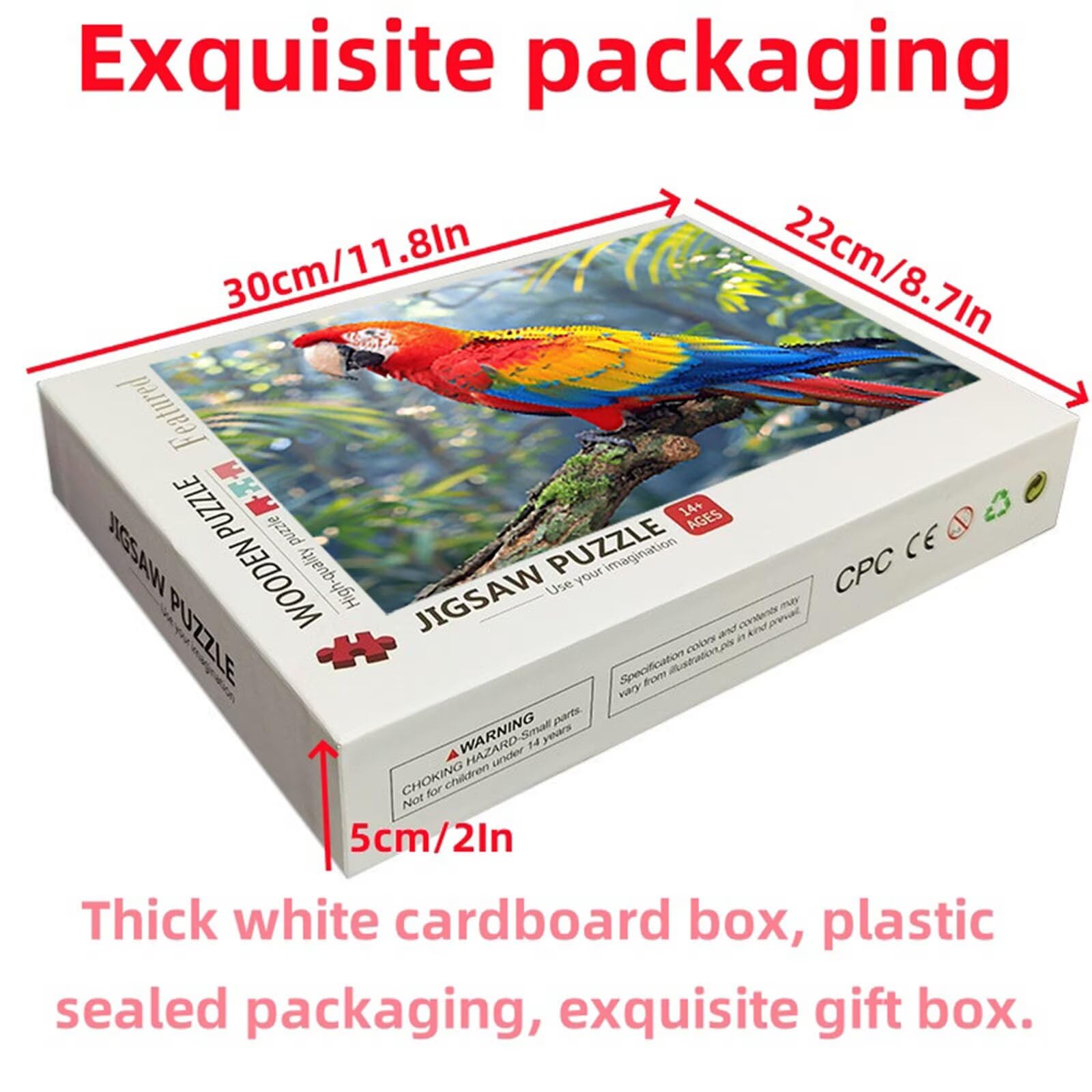 Puzzle 2000 Teile Parrot Puzzle 2000 Teile Erwachsene Tier Holzpuzzle Erwachsene, Klassische Puzzle für Lehrreich Stress Abbauen als Frühlingsdeko Wohnzimmer Geschenke für Frauen 70 x 100CM LZPT-00485