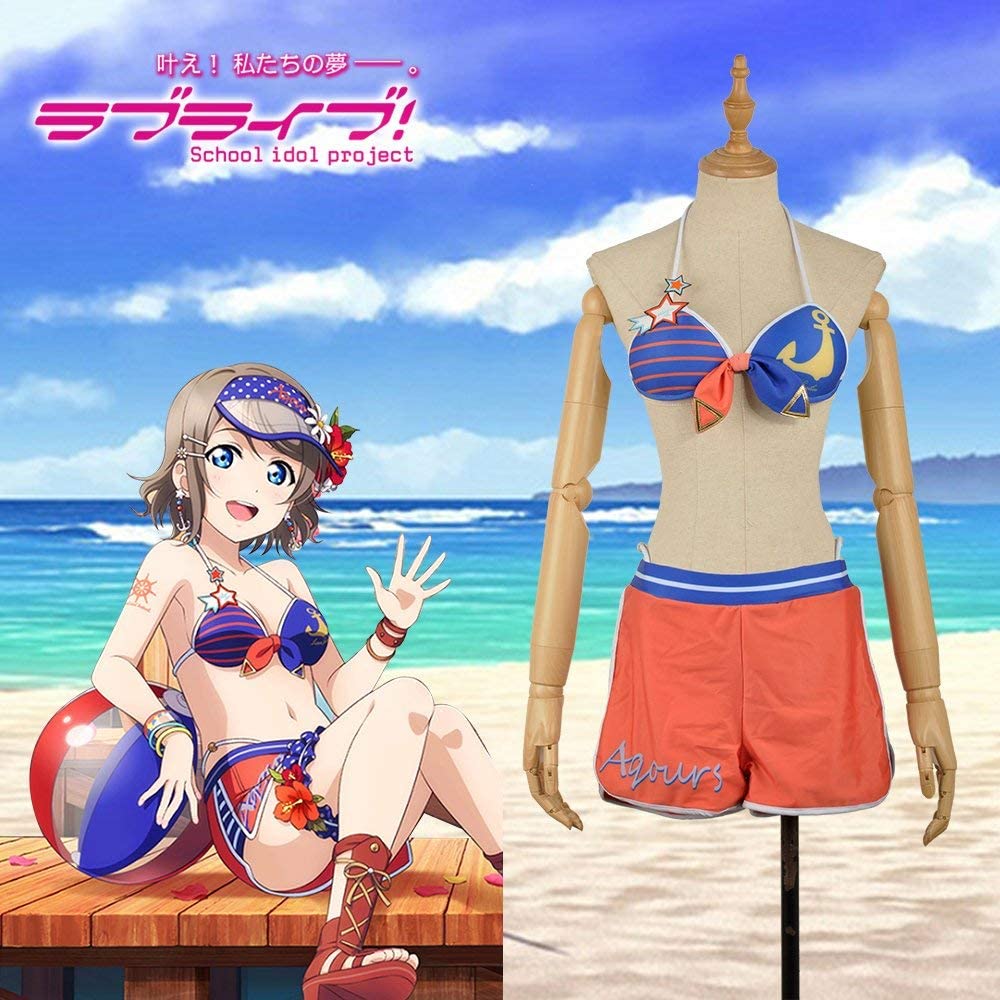渡辺曜　水着　ラブライブ！サンシャイン コスプレ Amazon.co.jp: 渡辺曜 コスプレ 水着 ラブライブ コスプレ 渡辺