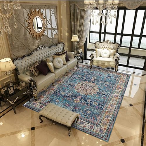MOXIC Soft Isfahan Living Room Area Rugs Rectangular Collection Traditional Bedroom Rug Fleece Anti-Slip Carpets Classic Floral Home Decor Mats Indoor Outdoor Runners Nursery 2' X 6'