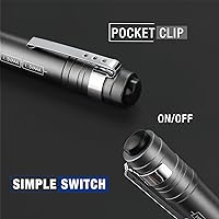 Vista 5 de WORKPRO Luz de bolígrafo LED, Linternas de bolígrafo de aluminio, Linterna de bolsillo con clip para inspección, emergencia, uso diario, 2