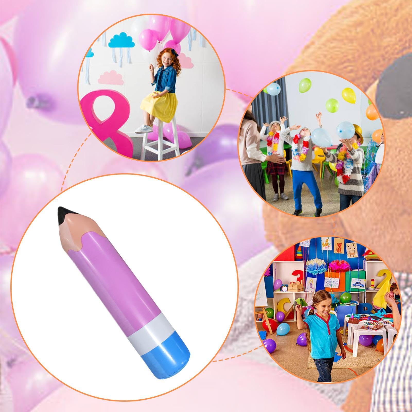 8-teiliges Party-Dekorationsset Mit Aufblasbaren Schreibwaren-Ballons – Marker, Pinsel, Buntstift & Bleistift Für Schulanfang & Kunstpartys