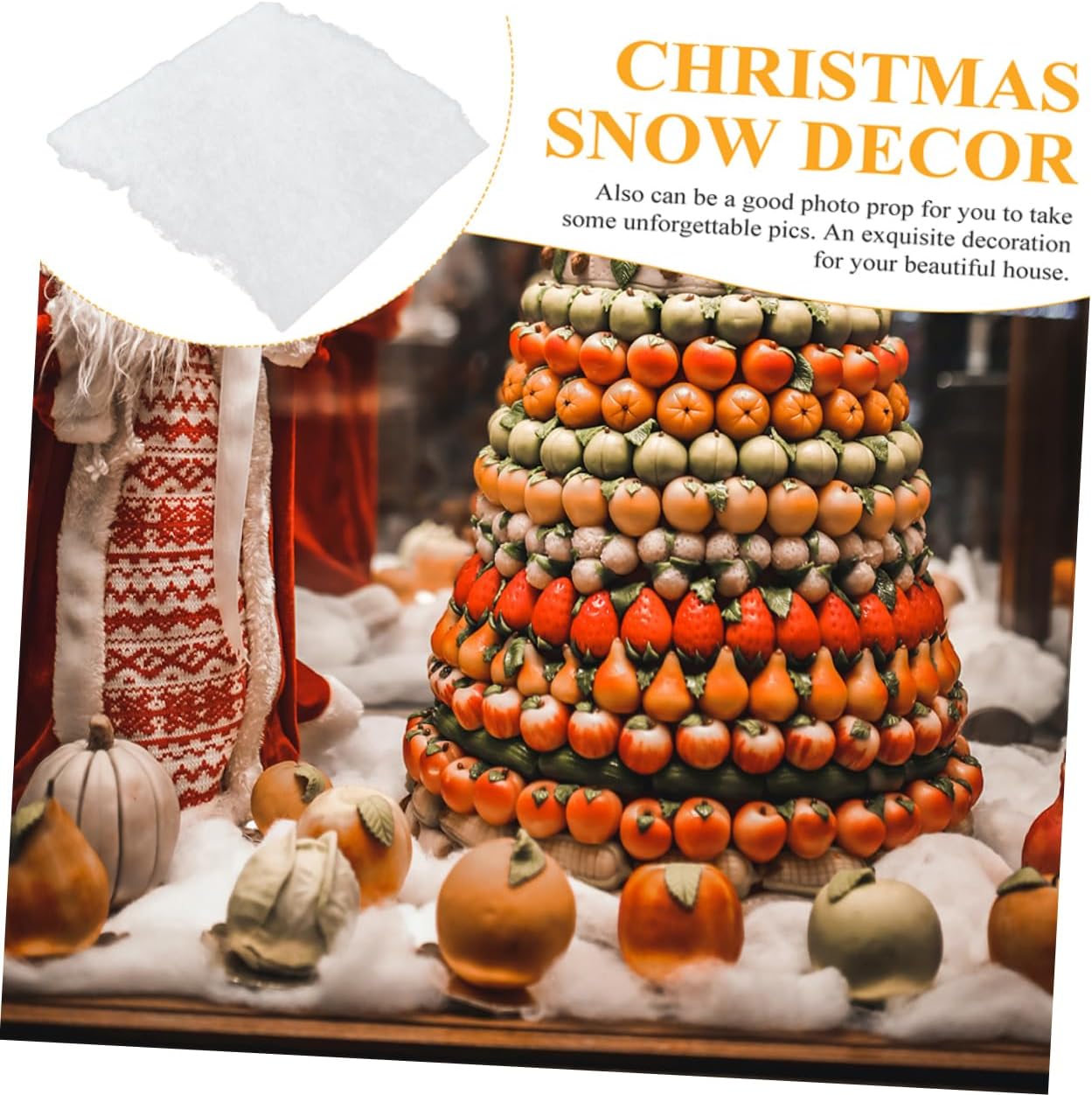 1sheet Christmas Snow Scene Blanket Decorative Cotton Prop for Holiday Parties Carpet for Festive Layouts and Home Decor