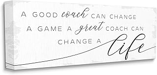Stupell Industries Good Coach Phrase Sports Member Appreciation, Designed by Daphne Polselli Canvas Wall Art, 10 x 24, Off-White
