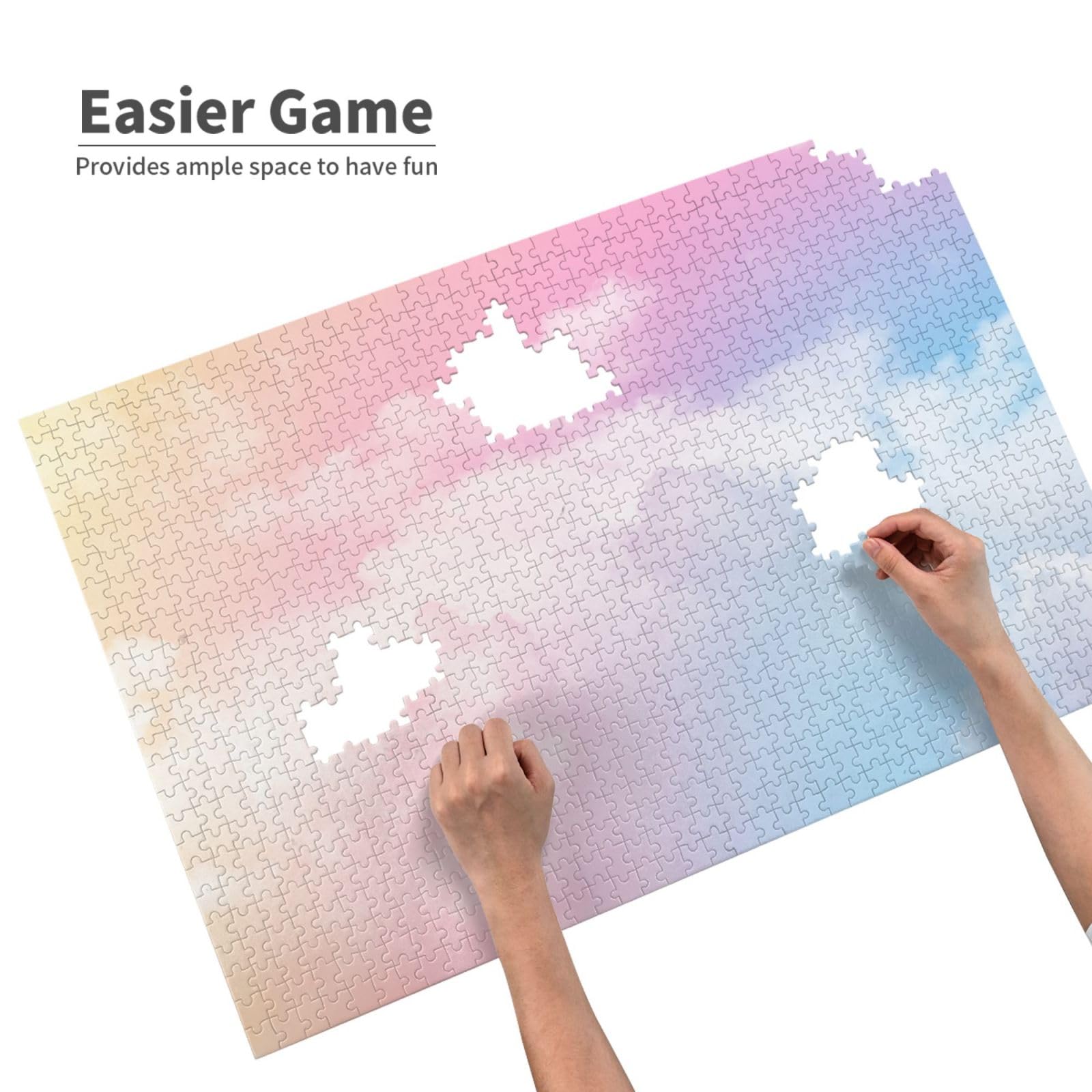 Amazon.co.jp: パズル 青 ピンク 雲 空 水彩 木製 1000ピース