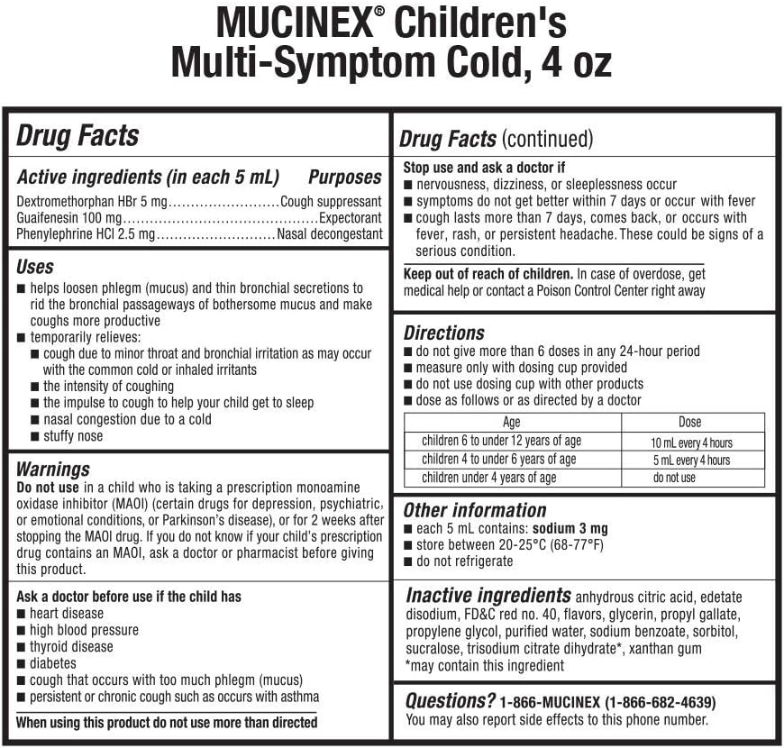 Mucinex Children's Multi-Symptom Cold