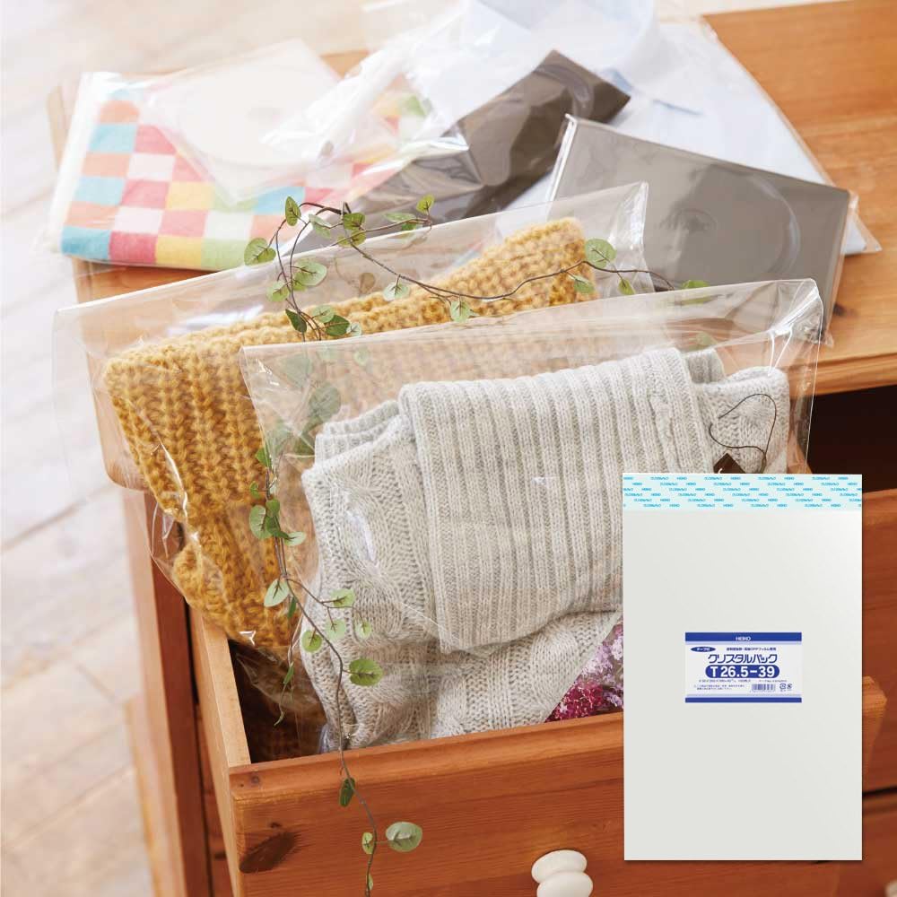 Shimojima T26.5-39 006742910 Transparent OPP Bag Crystal Pack with Tape, 100 Sheets 10.4 x 15.4 inches (26.5 x 39 cm)