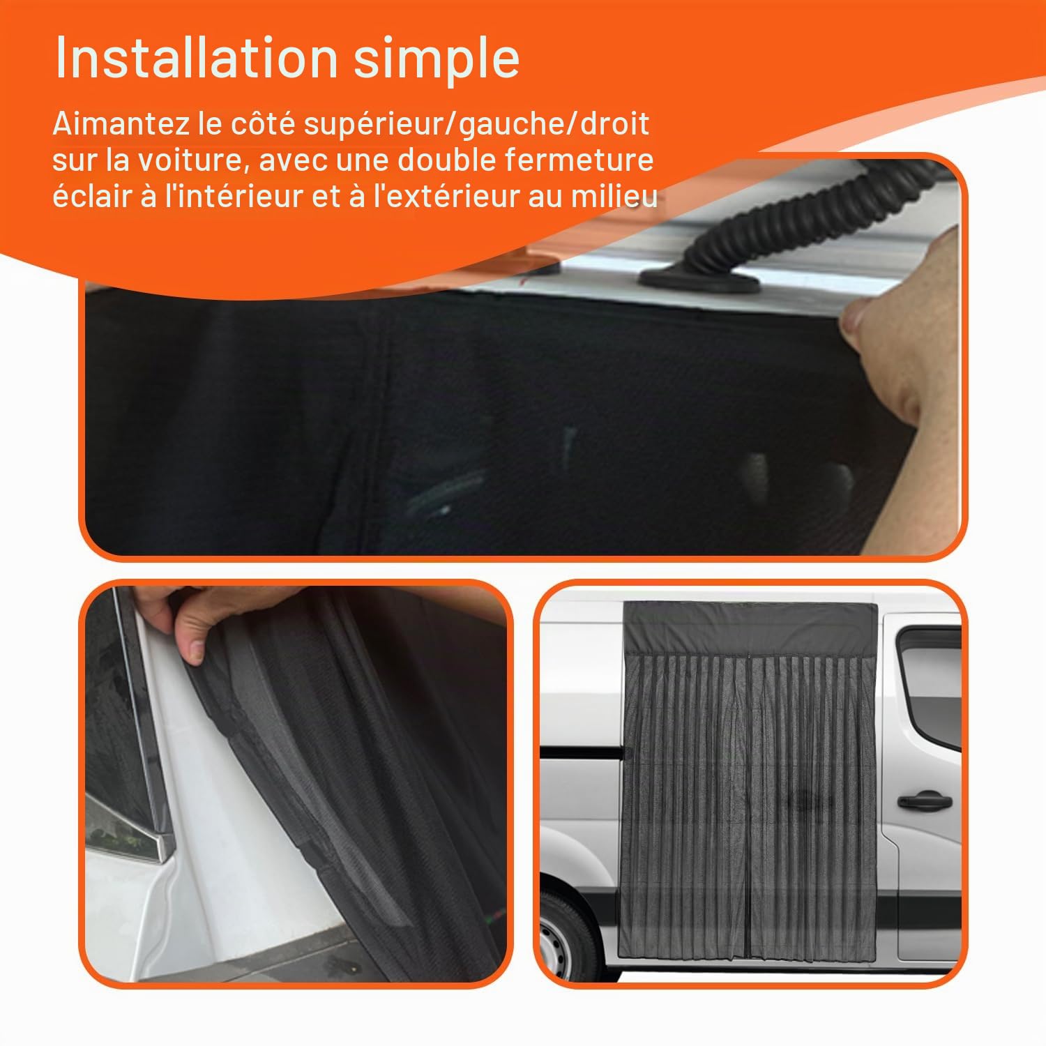 Moustiquaire Magnétique pour Fourgon,180x145cm Filet Anti-Insectes Porte Coulissante Compatible avec Mercedes Sprinter Ford Transit, Protection Anti-Insectes et Ventilation pour Camping-Car & Van