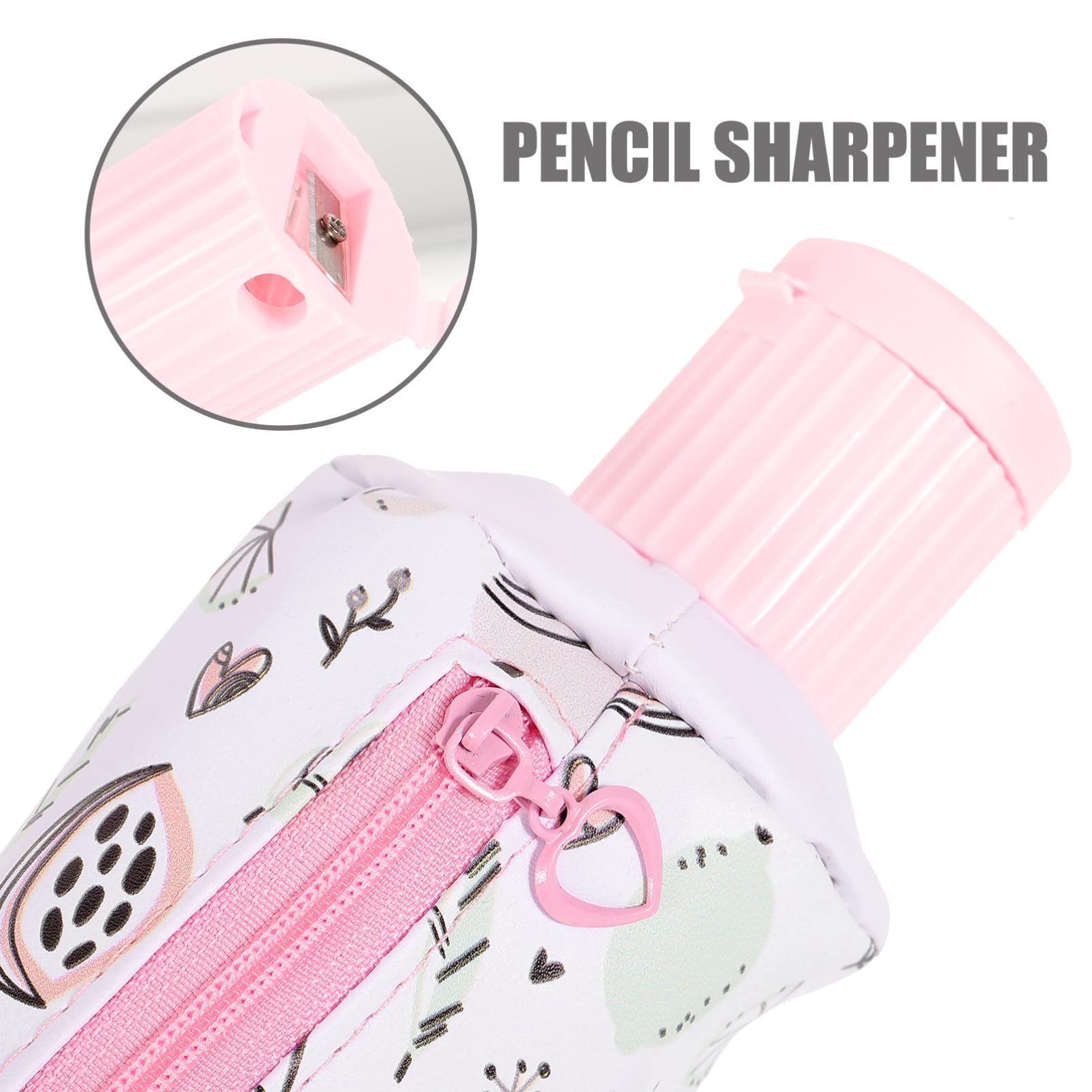 Trousse à Crayons en Cuir Portable de Forme Dentifrice pour Étudiants Grosse Capacité et Design Compact pour Ranger Stylos et Papeterie Bureau Cours