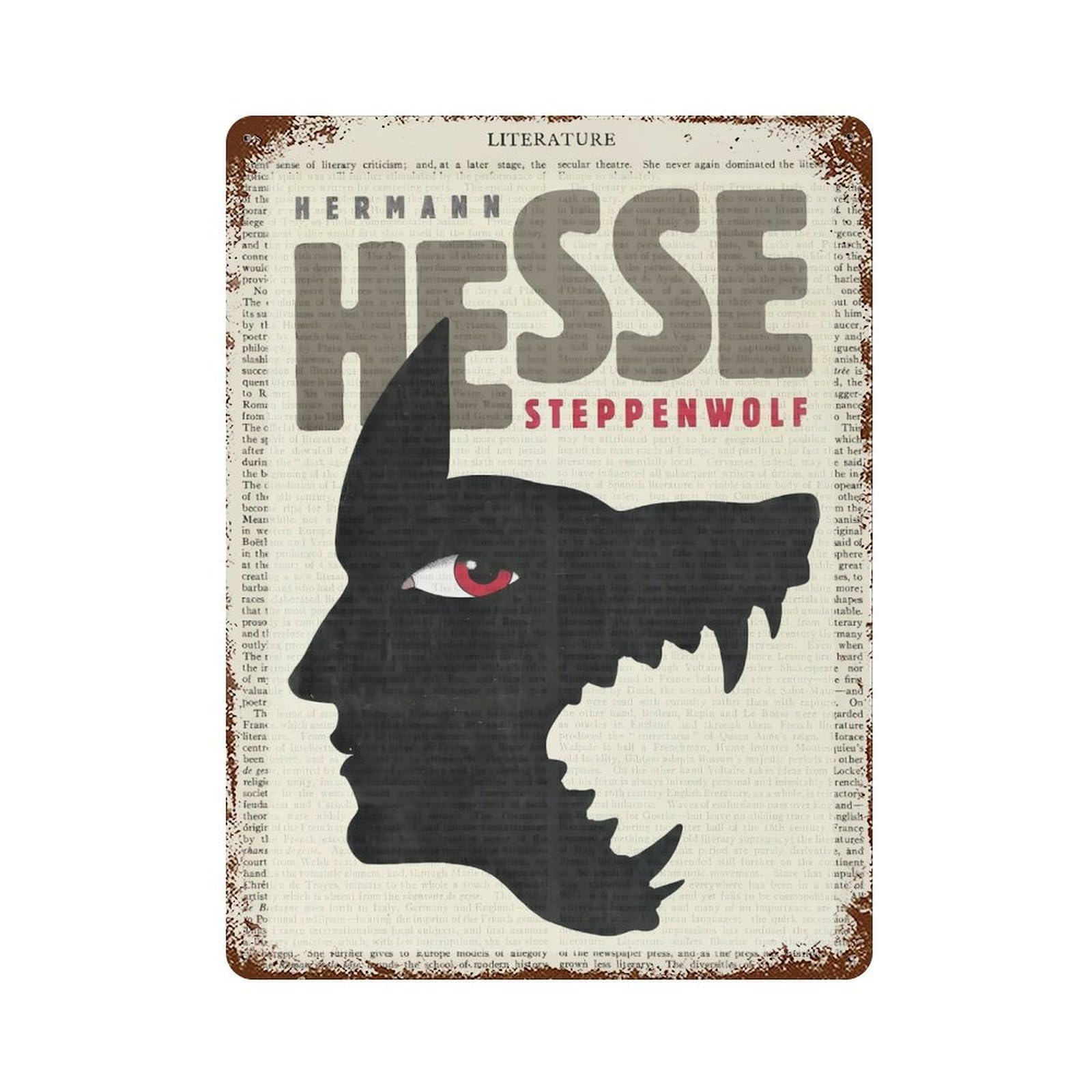 xiaoxiaoshen Hermann Hesse Steppenwolf Wall Decor Art Metal Tin Poster Modern Home Decor Art Home Bar Shop Decorations Vintage Sign 40x30cm