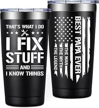 Fufendio Papa Gifts - Papa Fathers Day, Christmas, Birthday Gifts from Grandkids - 20oz Best Papaw Ever Tumbler Cup