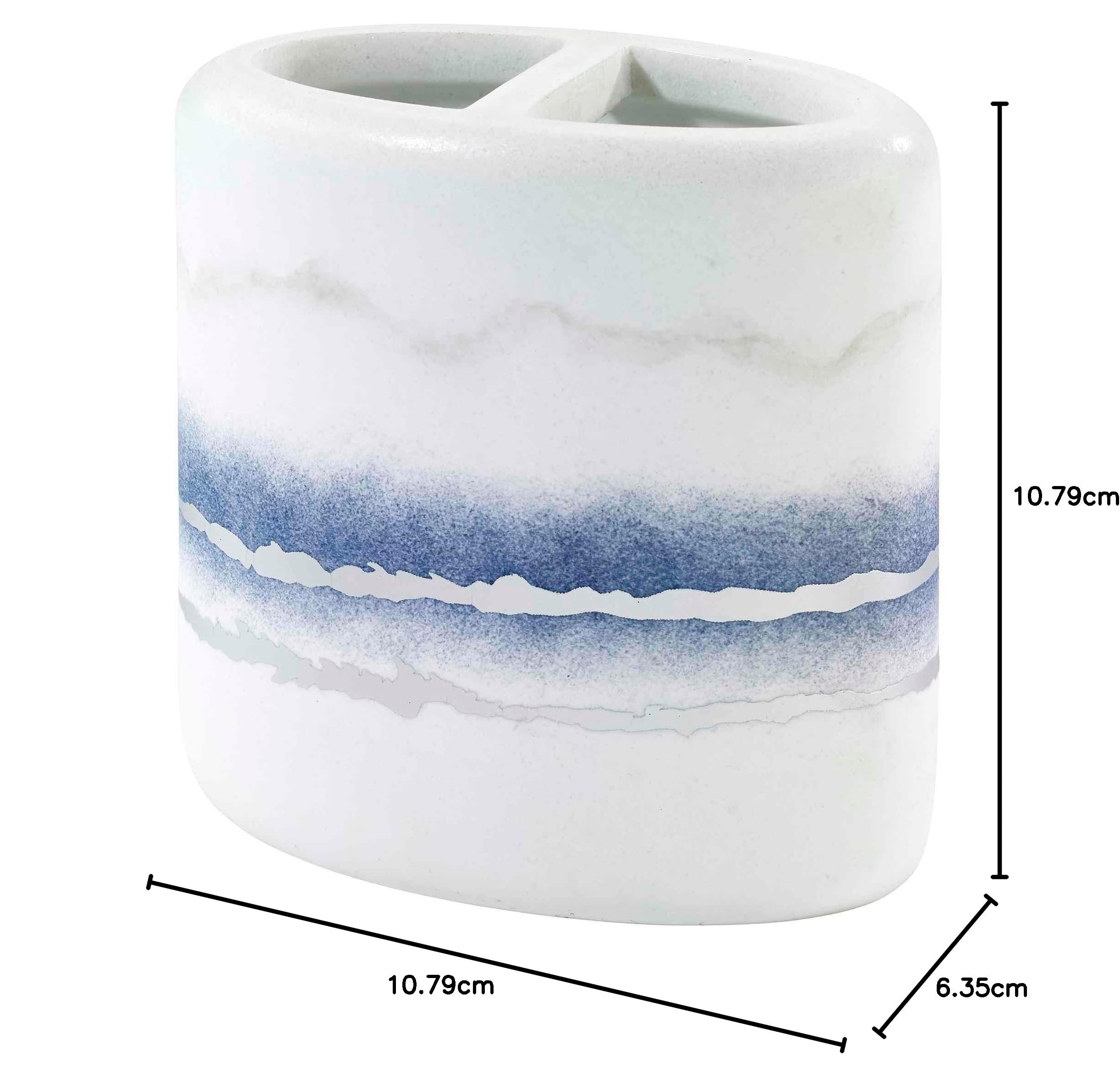 Jonathan Adler - Soporte para Cepillo de Dientes, Accesorios de encimera de Resina, decoración del hogar de mármol (The Now House Collection, Plateado)