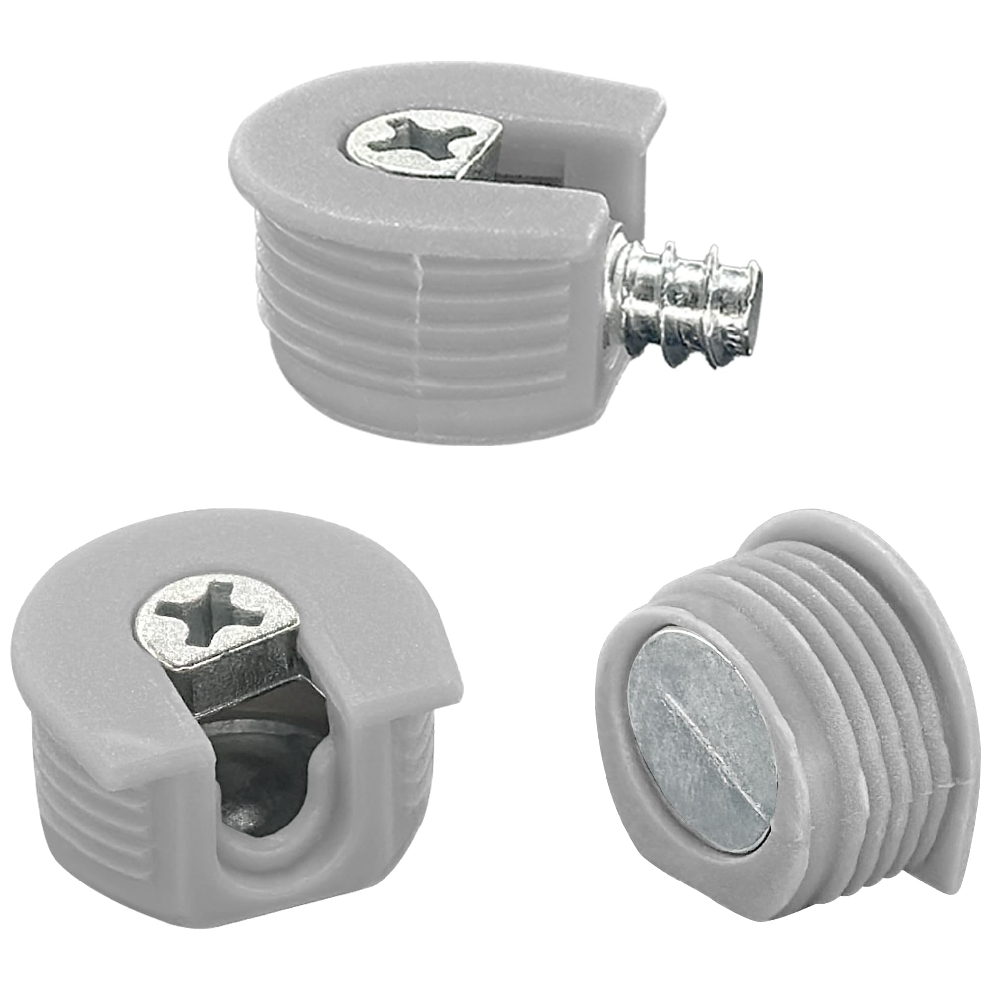 30 PCS Furniture Connectors Eccentric Cam Lock,Funiture Connection Fixing Screws (Grey), M6