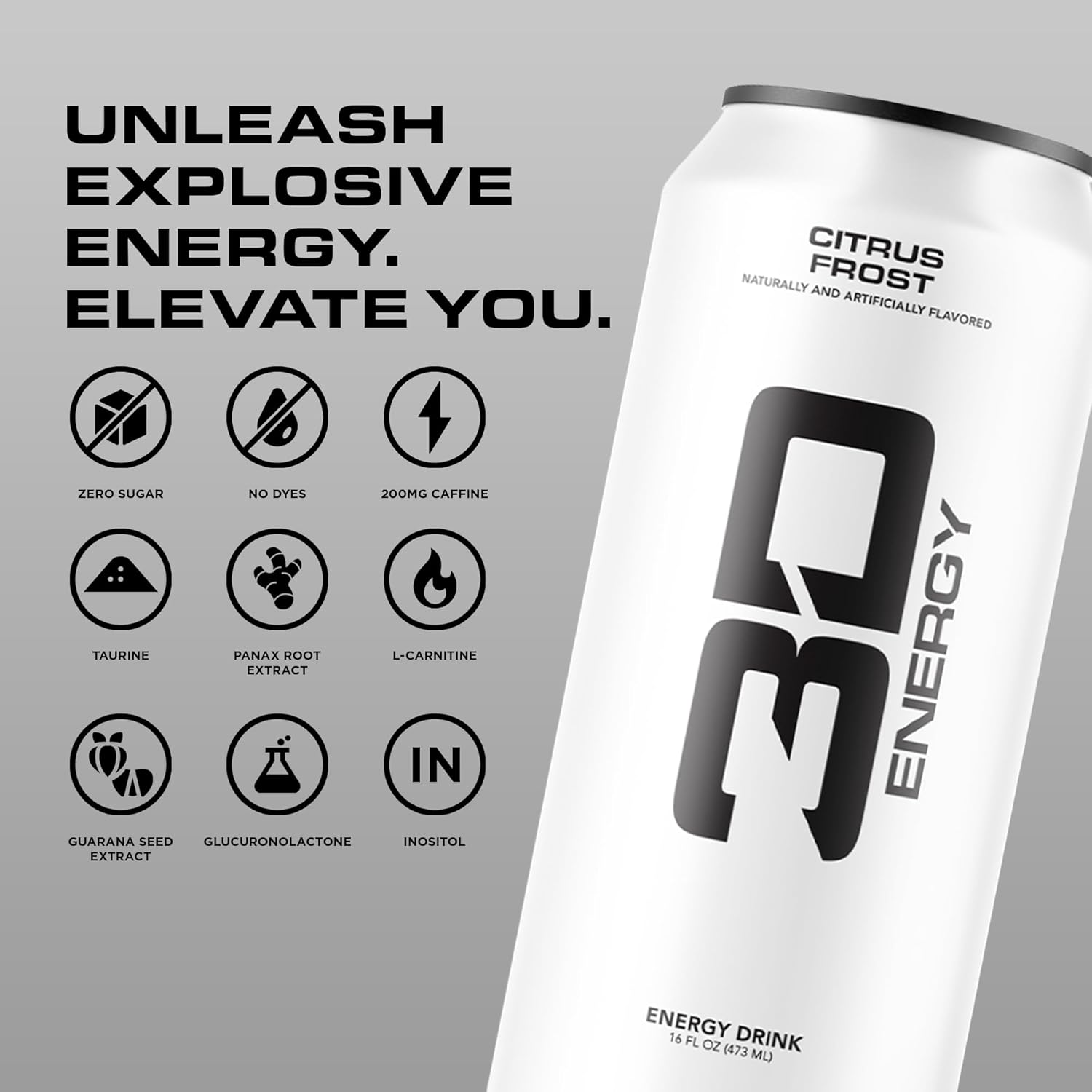 3D Energy Drink – Sugar Free, 200mg Caffeine, Pre Workout, Taurine, L-Carnitine, Lightly Carbonated, 16oz Cans, 12 Pack - White