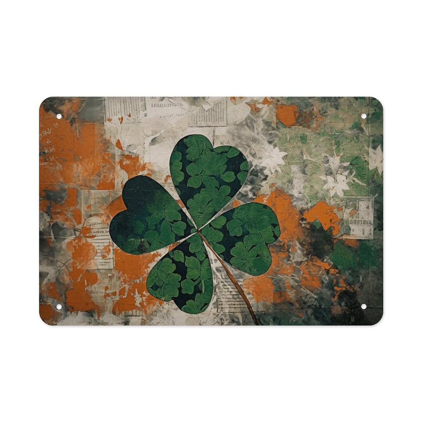 Fekiloot Style Green Leaves Image Metal Signs Wall Art Tin Sign