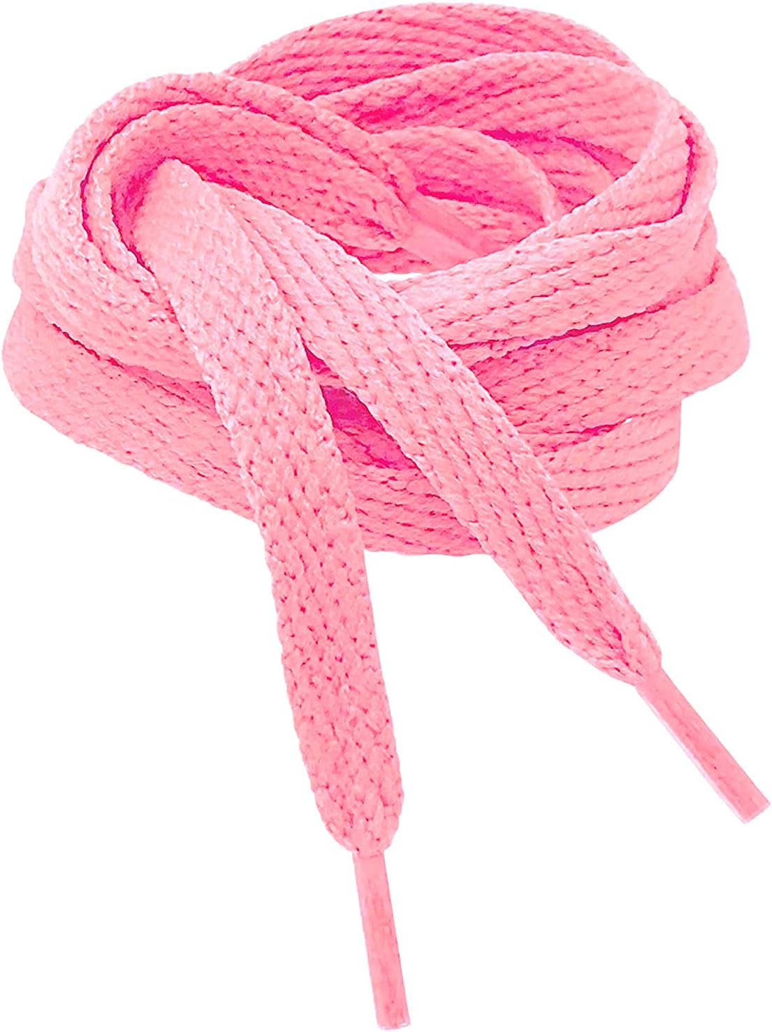 Flat Shoelaces for Sneakers 2 Pair, Durable Strong Shoe Strings Pink