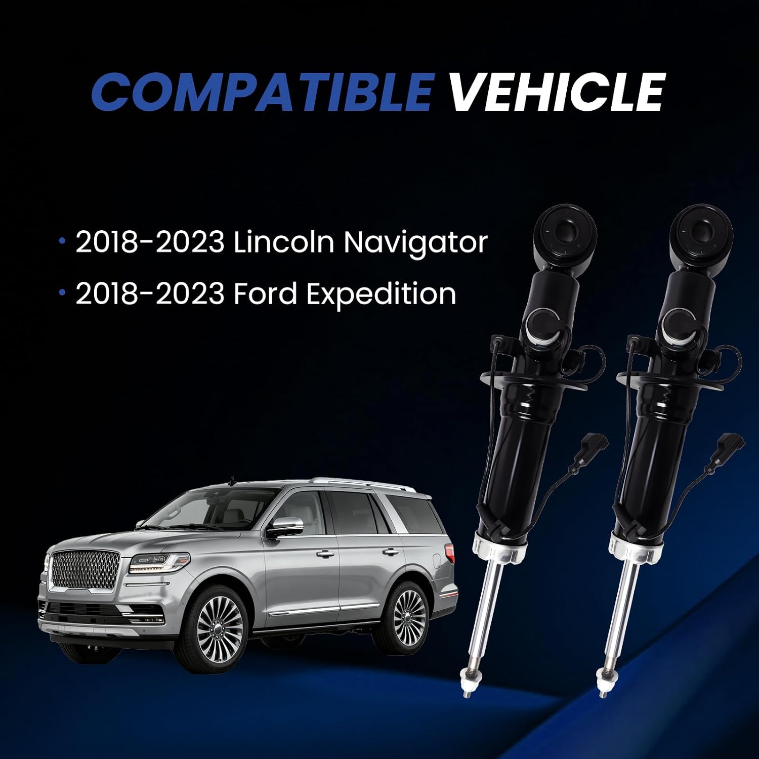 Pair Rear Shock Absorbers w/CCD Fit For 2018-2023 Lincoln Navigator 3.5L V6, Fit For 2018-2023 Ford Expedition 3.5L V6 Replace JL1Z18125J JL1Z18125C