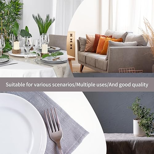 Miniatura 6 de Zxiixz Tela de costura de lino gris, (59 x 19 pulgadas), tela de lino de gran tamaño, tela de lino bordada, tela de lino para punto de cruz, tela