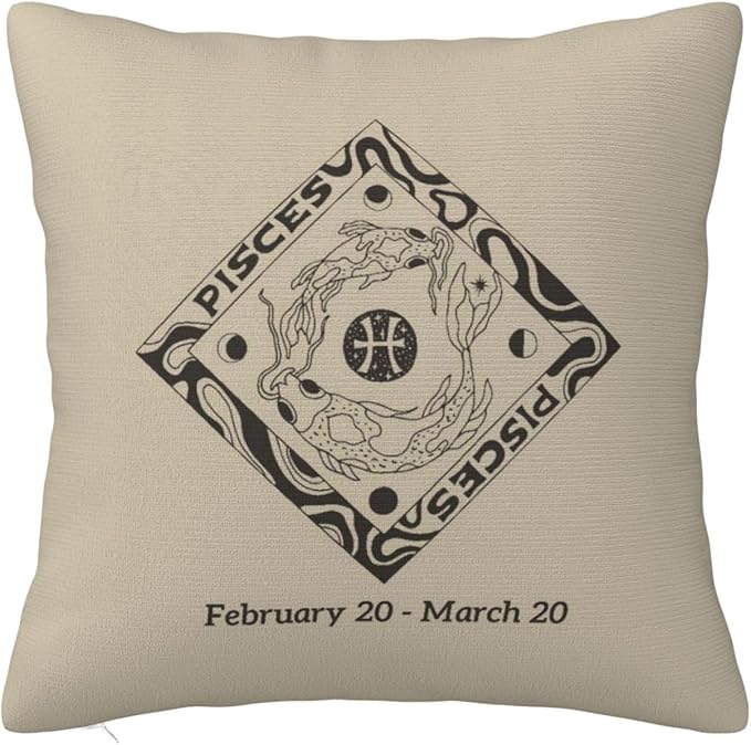 12 Zodiac Signs Throw Pillow Cover Soft and Comfortable for Couch Bed Car Home Decor Square Zodiac Pillow Case Pisces 18