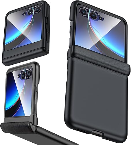 NINKI Funda con tapa compatible con Motorola Razr Plus 2023 con protector de pantalla, transparente para Motorola Razr 40 Ultra, funda protectora a