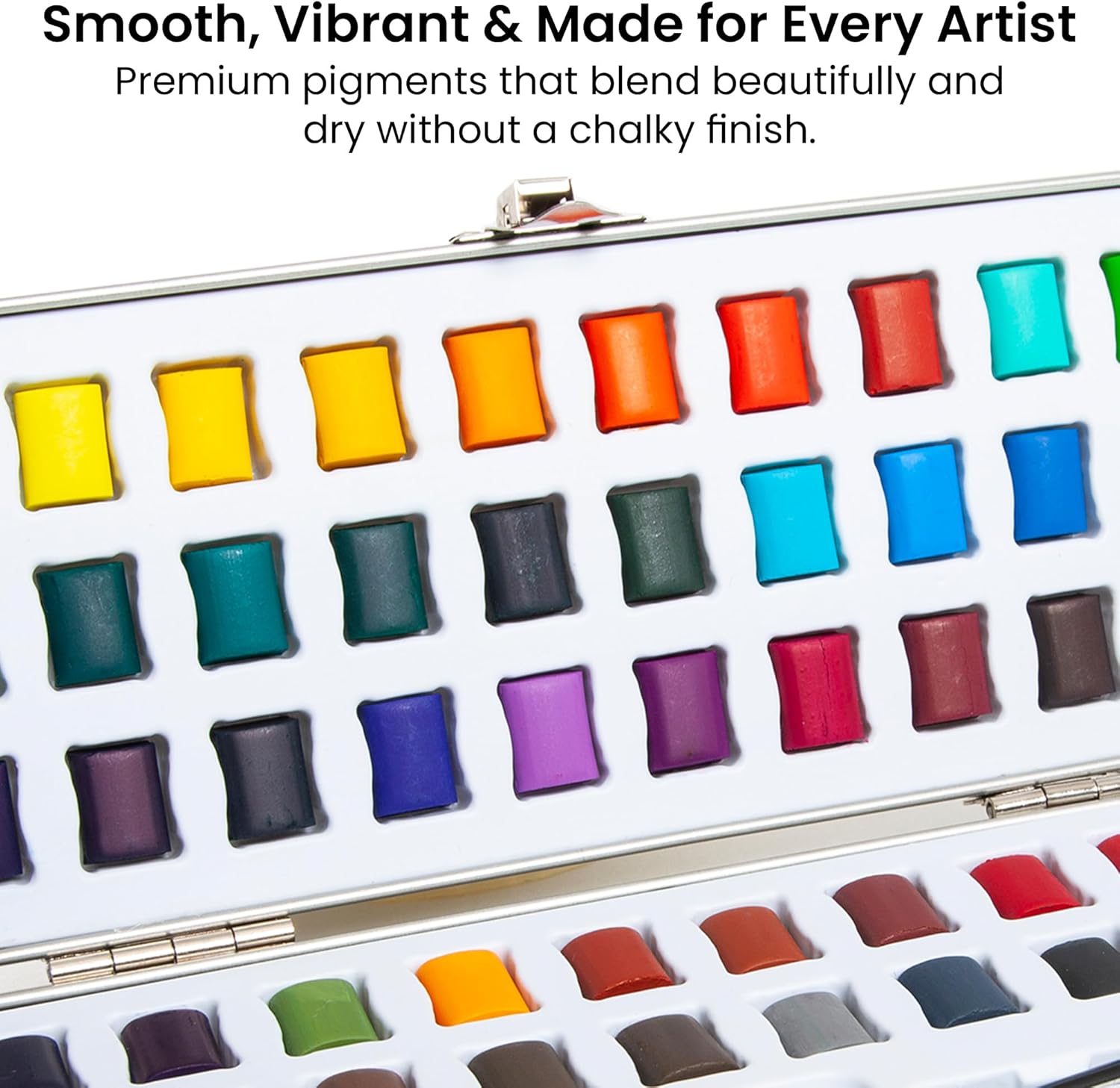 ARTISTIK Watercolor Paint Set with Brush – 50 Colors in Half Pan Palette & Portable Metal Tin – Premium Vivid Watercolor Set for Beginners, Students, and Artists