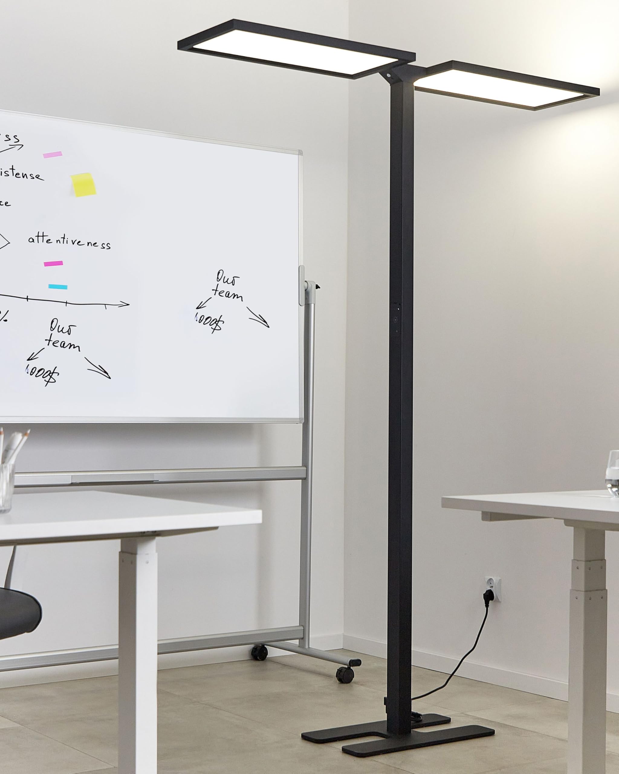 Beliani LED-Stehlampe Metall schwarz mit Bewegungsmelder Touch-Funktion dimmbar Sculptor
