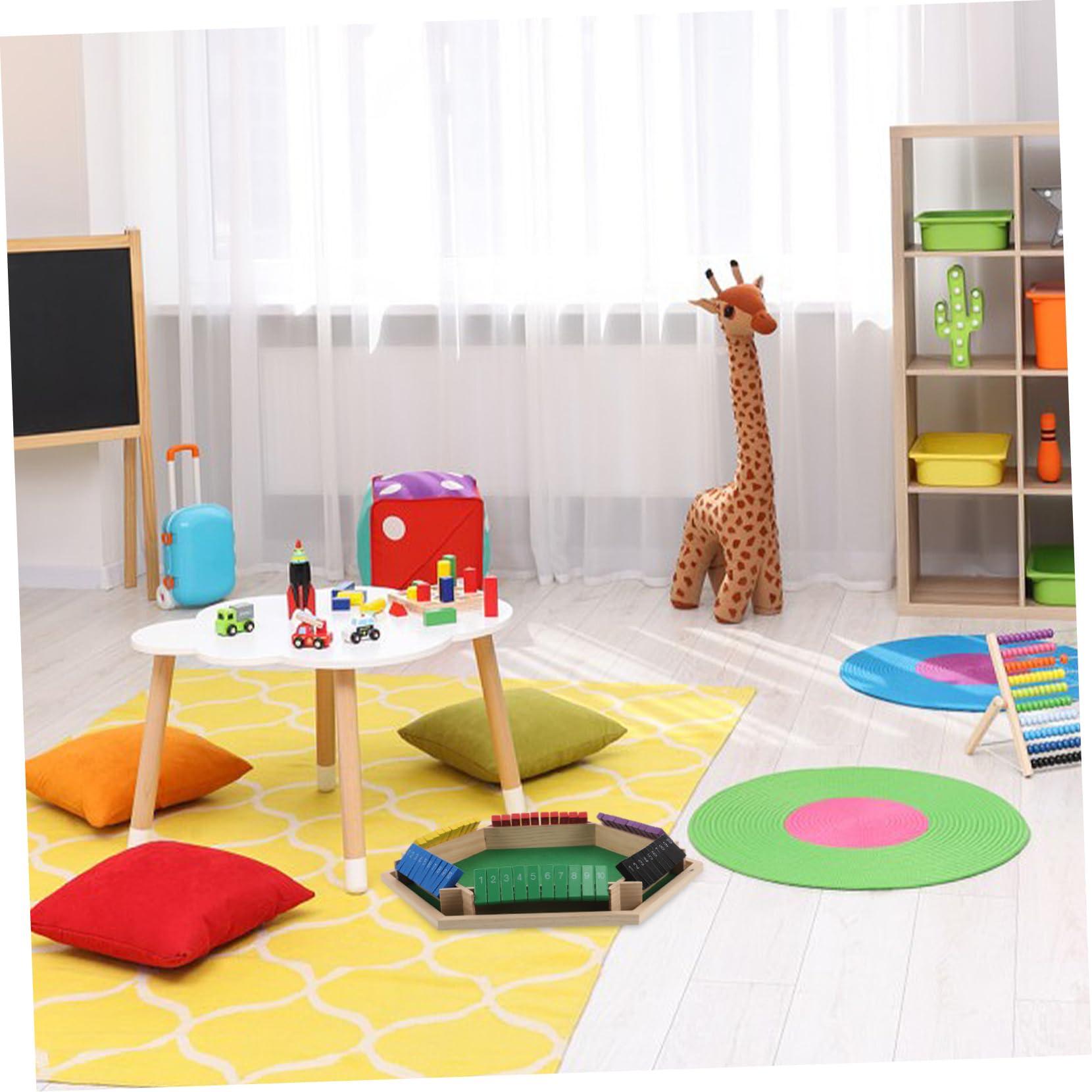 HANABASS Tavolo da Gioco Multifunzione in Legno, Gioco da Tavola per Bere, Intrattenimento Interattivo per Bar e Feste, 6 Facce