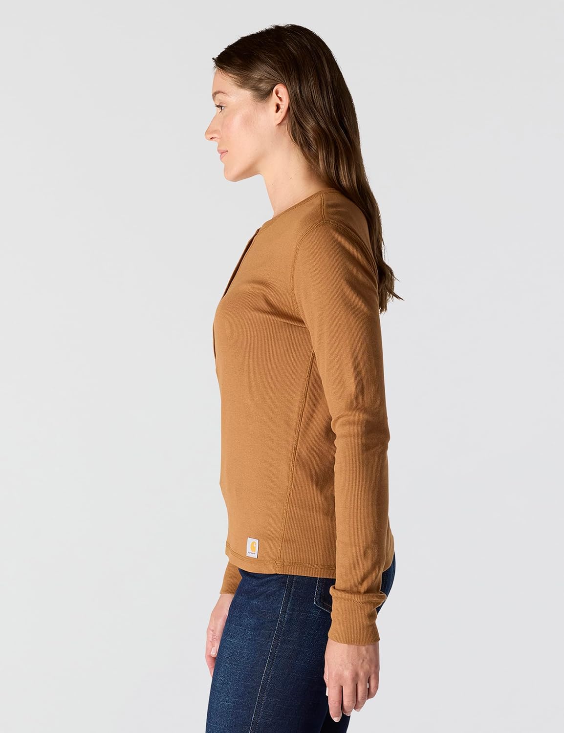 Carhartt Women's TENCEL Fiber Series Relaxed Fit Long-Sleeve Ribbed Henley - Image 2
