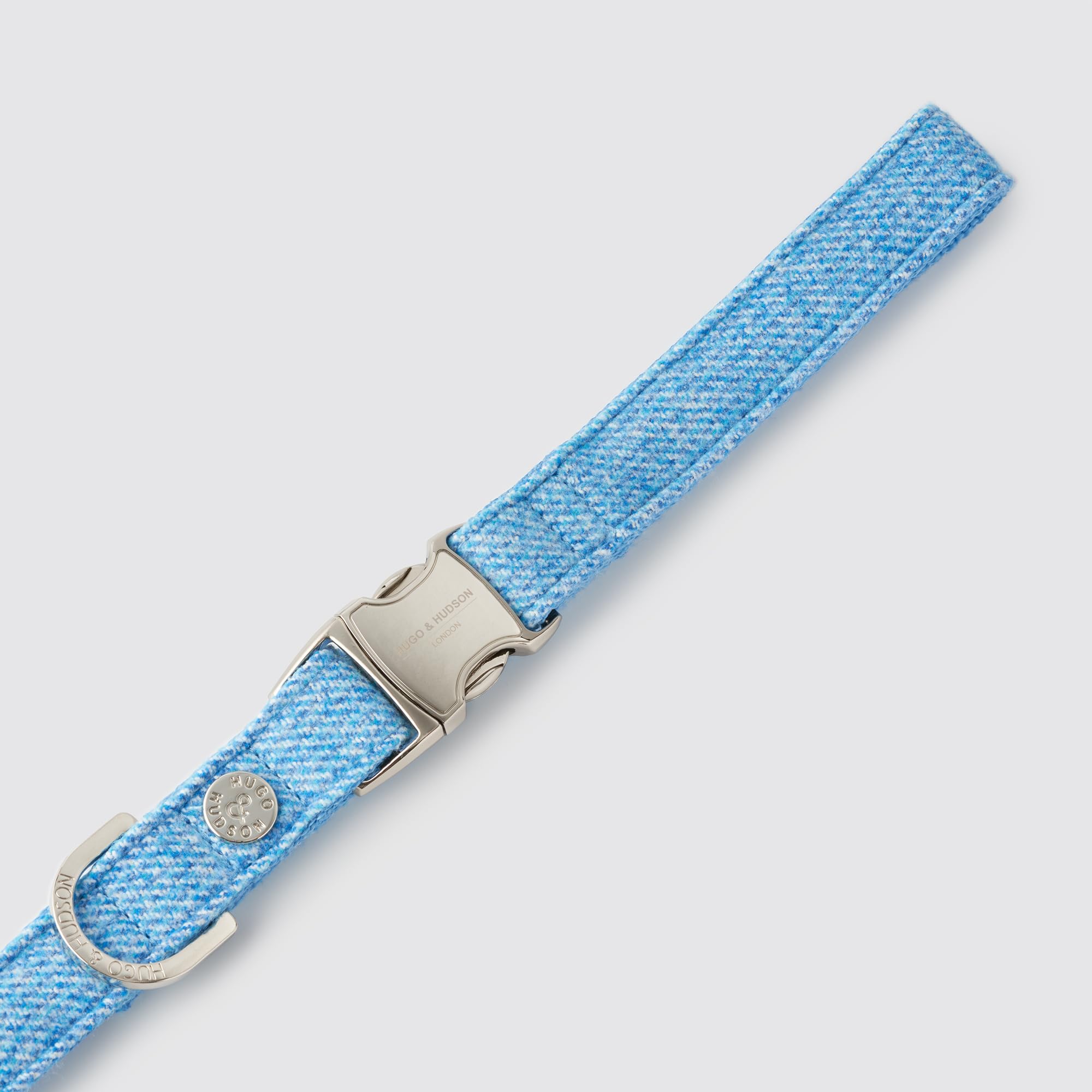 HUGO & HUDSON Tweed Dog Lead, Padded Handle Training Pet Leash, Blue, 1.2m Length x 2.5cm Width, M/L - Image 4