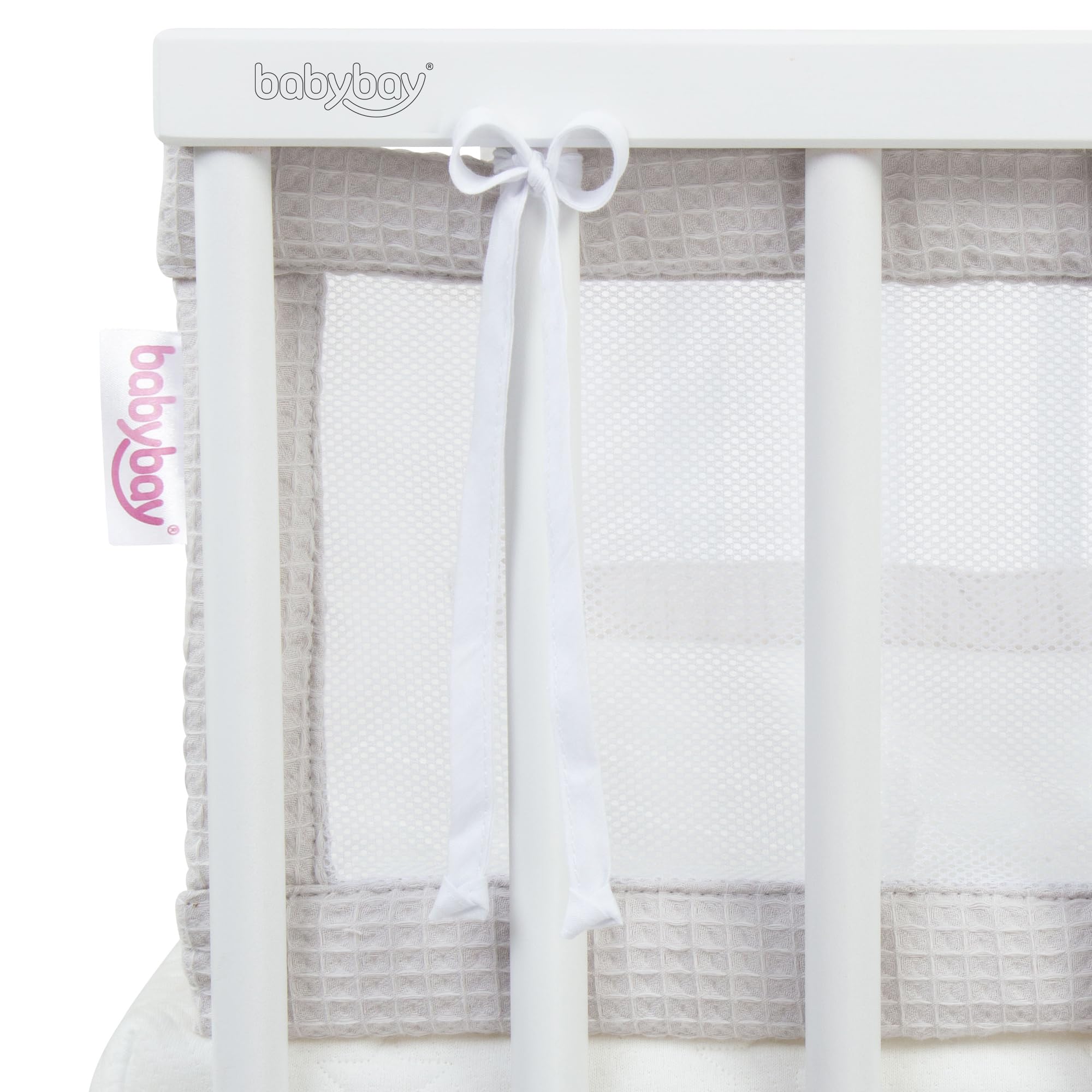 babybay Paracolpi in rete a nido d'ape, adatto per modello Maxi, Molle, Comfort e Comfort Plus, bianco