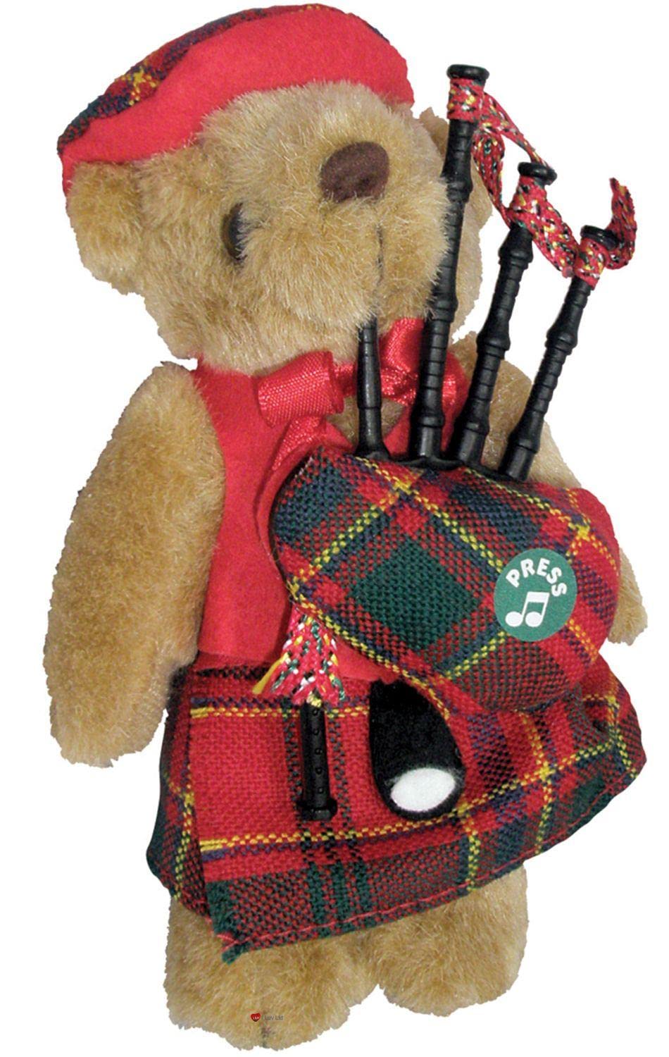 I LUV LTD Musical Figurine Teddy Bear Scottish Gift for Munro Tartan Clan, Made in Scotland