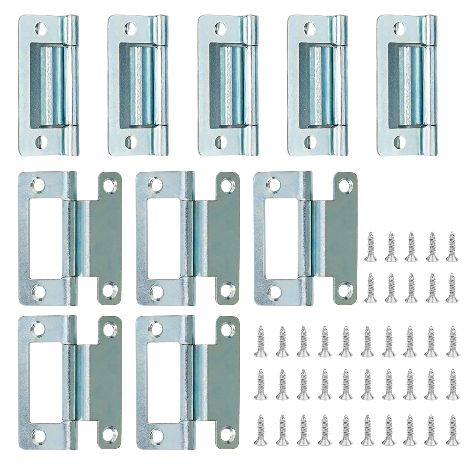 Steel Cranked Flush Hinges for Cupboard Doors for Caravans and Mobile Homes (10pc)