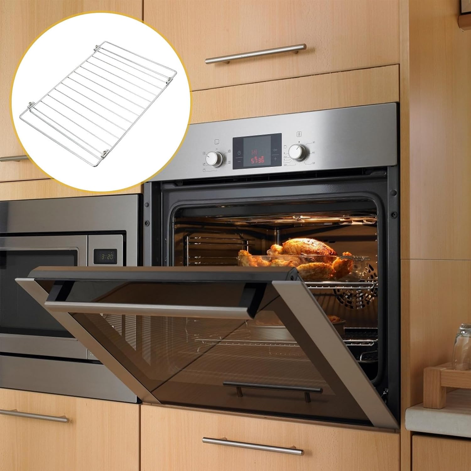 Stainless Steel Oven Barbecue Rack with High Temperature Resistance and Practical Design, Sturdy Grill Mesh Rack for Home Kitchen Cooking and Roasting